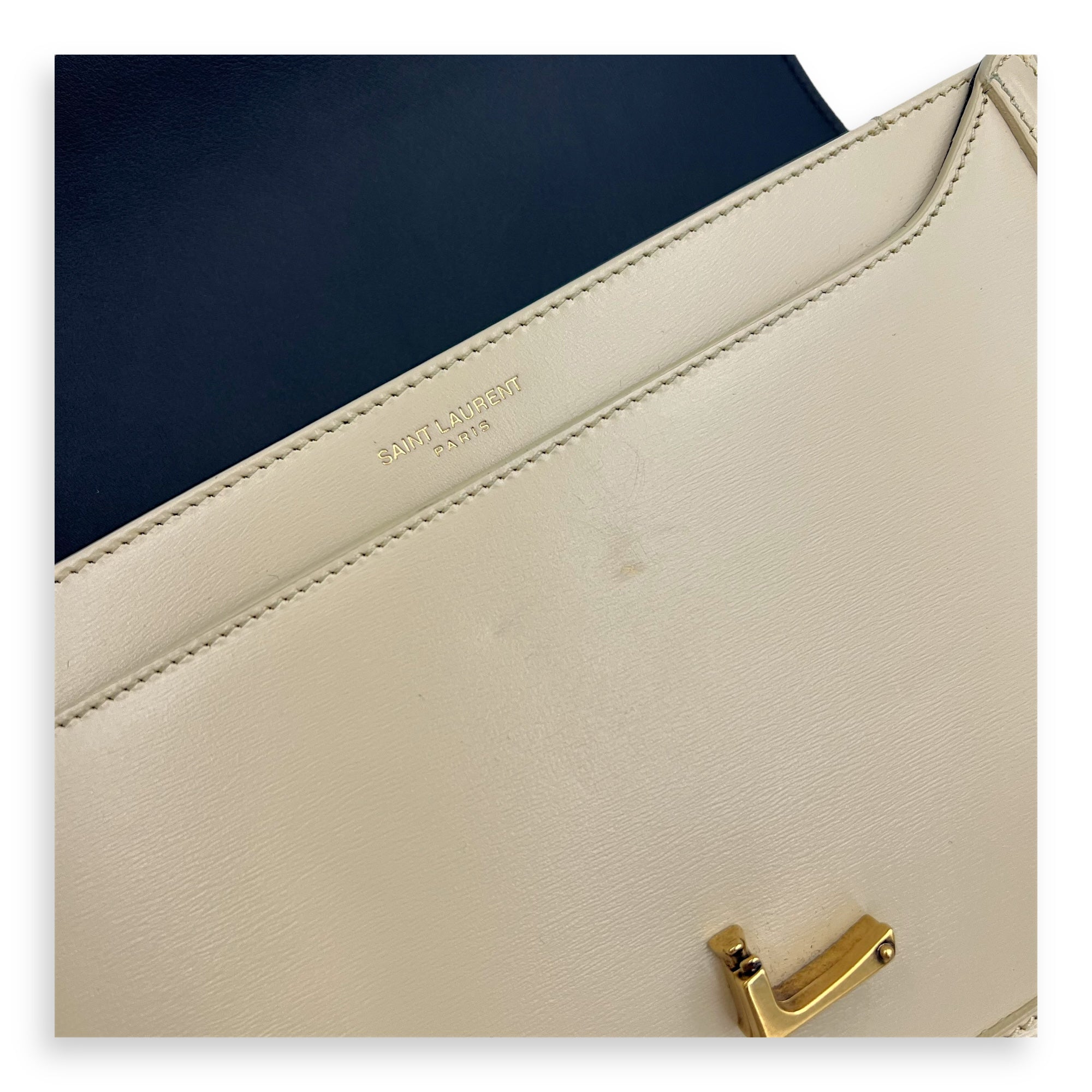 Solferino Shoulder Bag Black & White in Calfskin, Gold hardware - Image 8