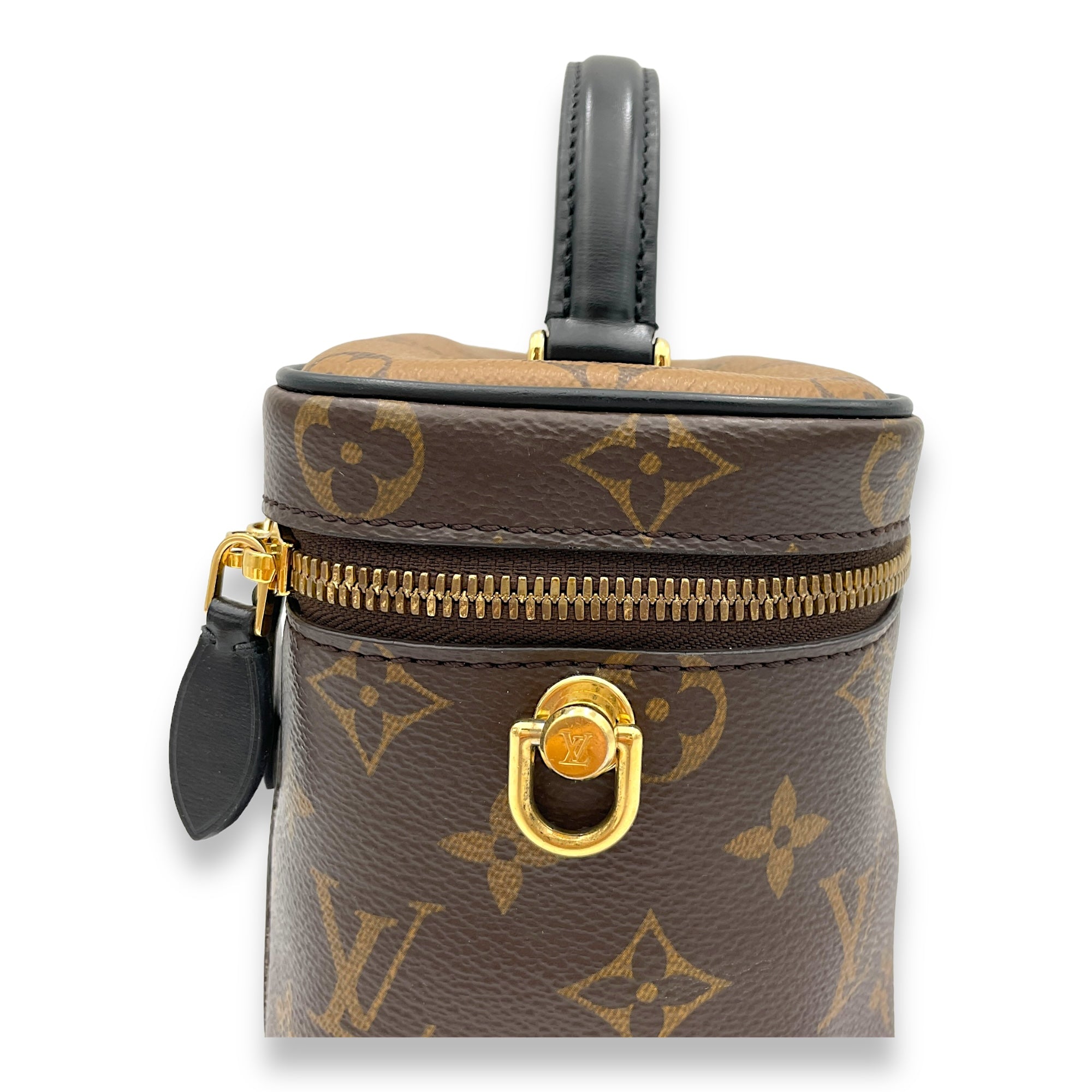 Reverse Vanity Bag PM Brown in Monogram Coated Canvas, Gold hardware - Image 9