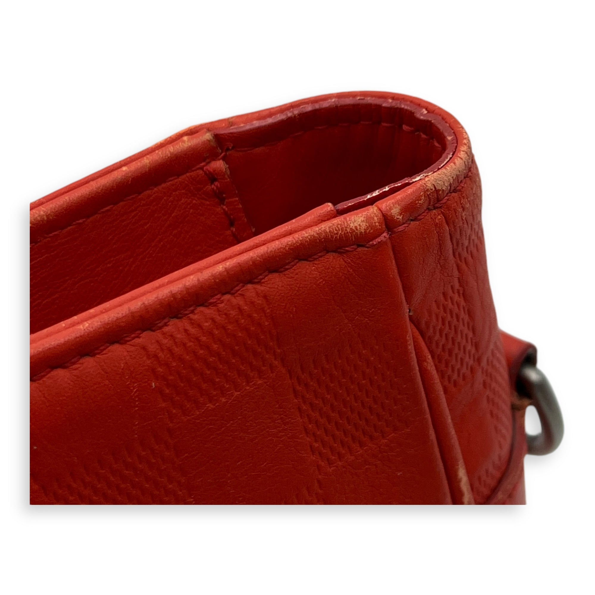 Tadao Top Handle Bag Red in Calfskin, Silver hardware - Image 9