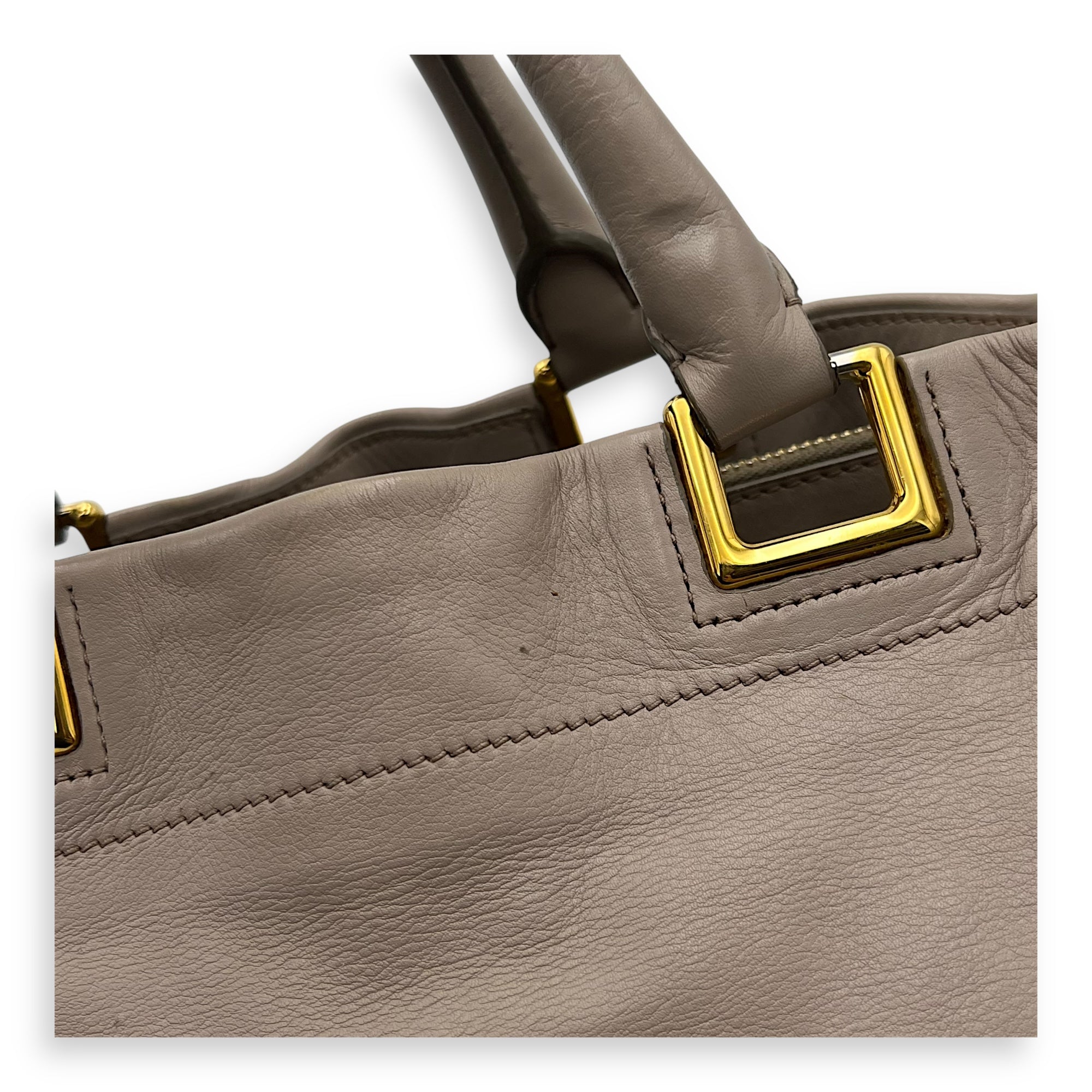 Logo Top Handle Bag Pink in Calfskin, Gold hardware - Image 9