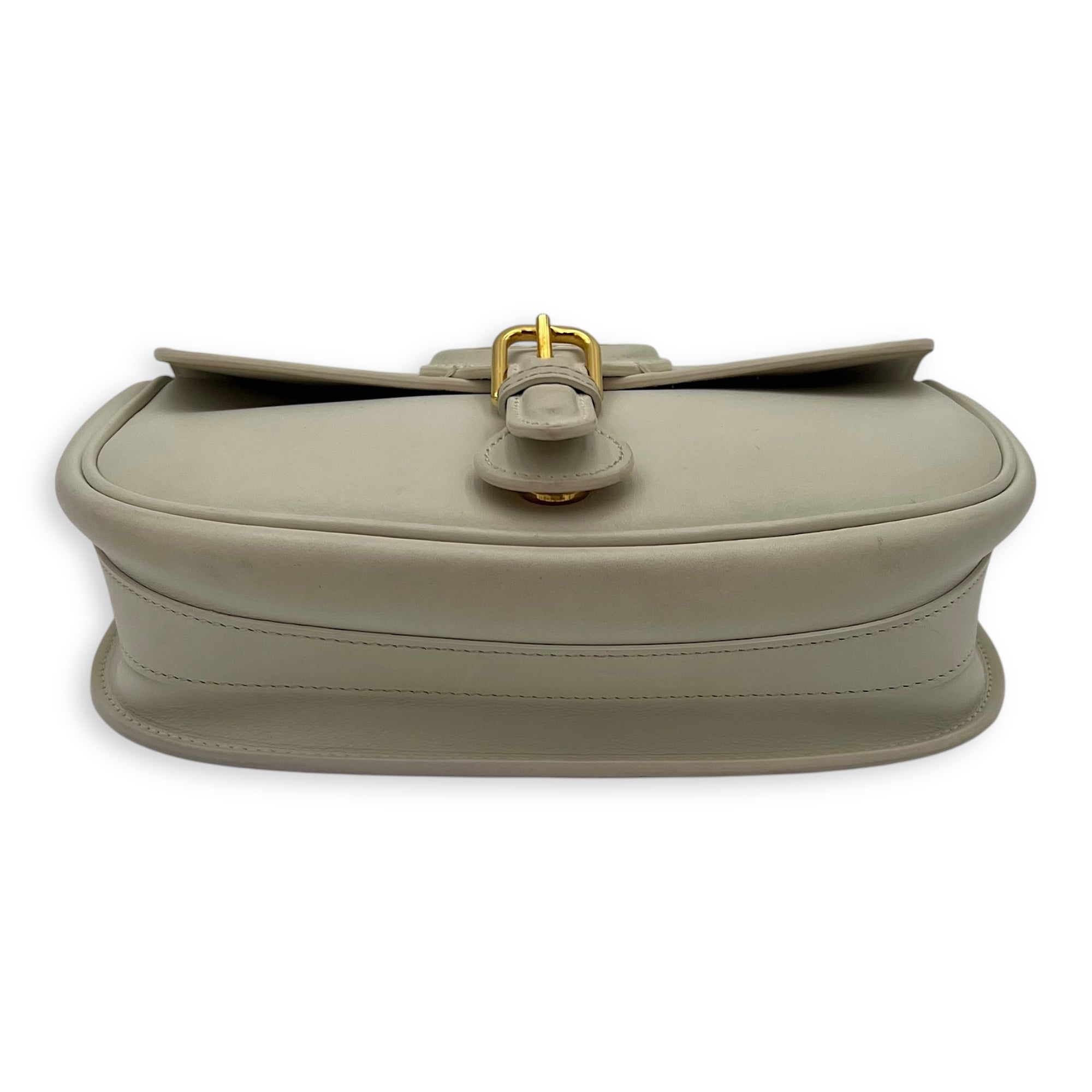 Bobby Medium White Crossbody Bag in Calfskin, Gold hardware - Image 6