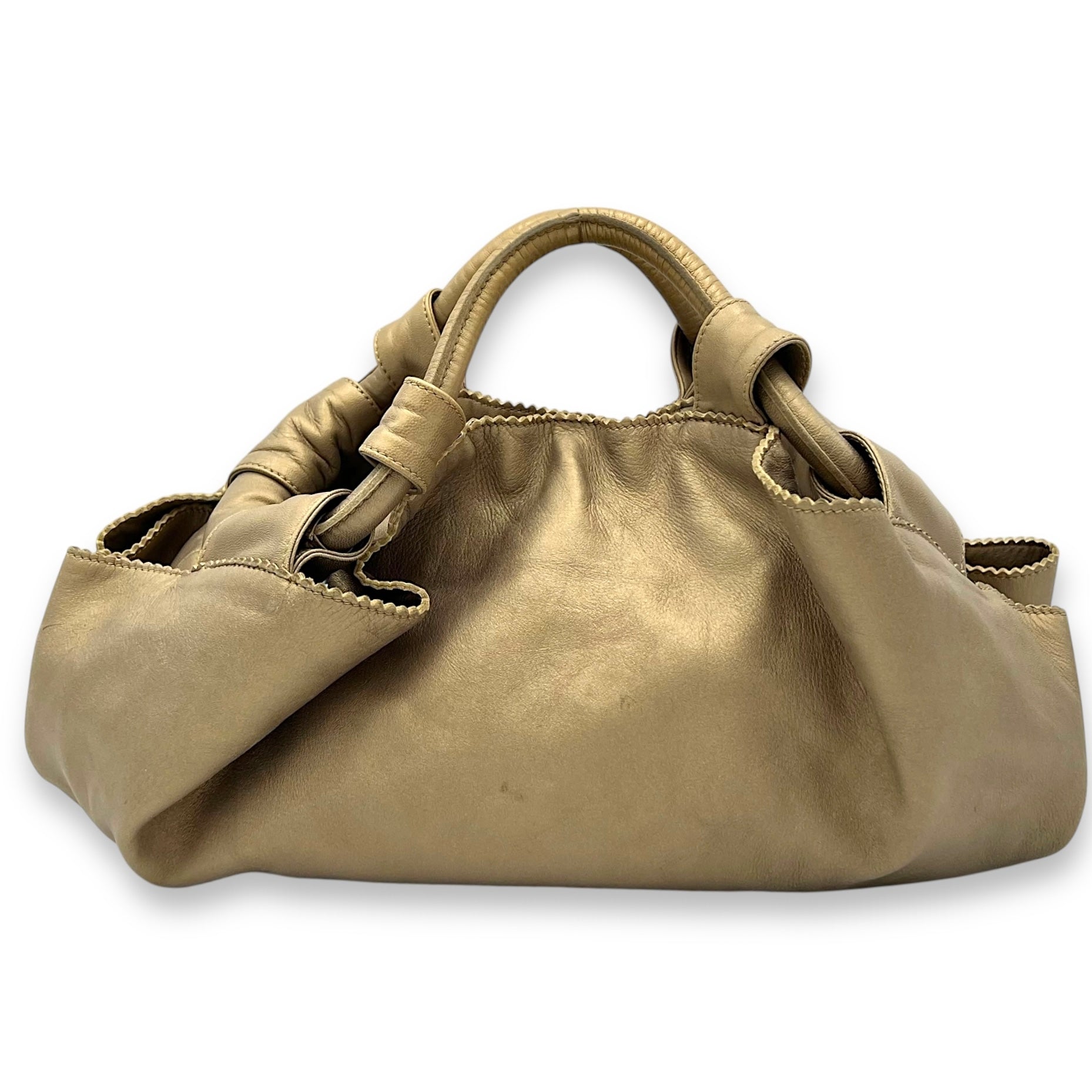 Aire Beige Top Handle Bag in Nappa Leather, Gold hardware - Image 3