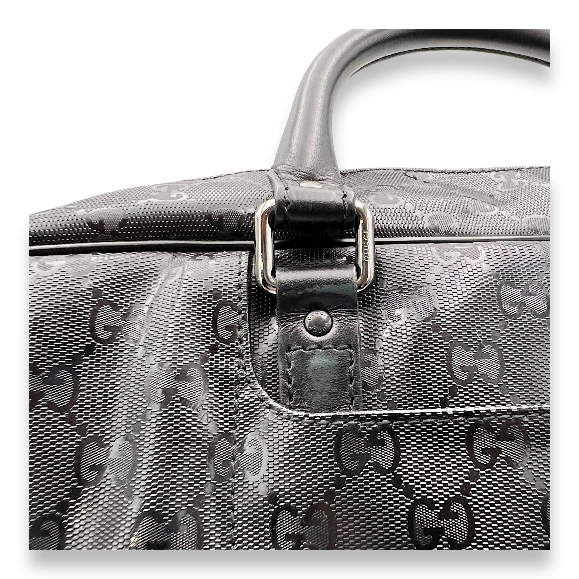 GG Imprime Black Messenger in Coated Canvas, Silver hardware - Image 9