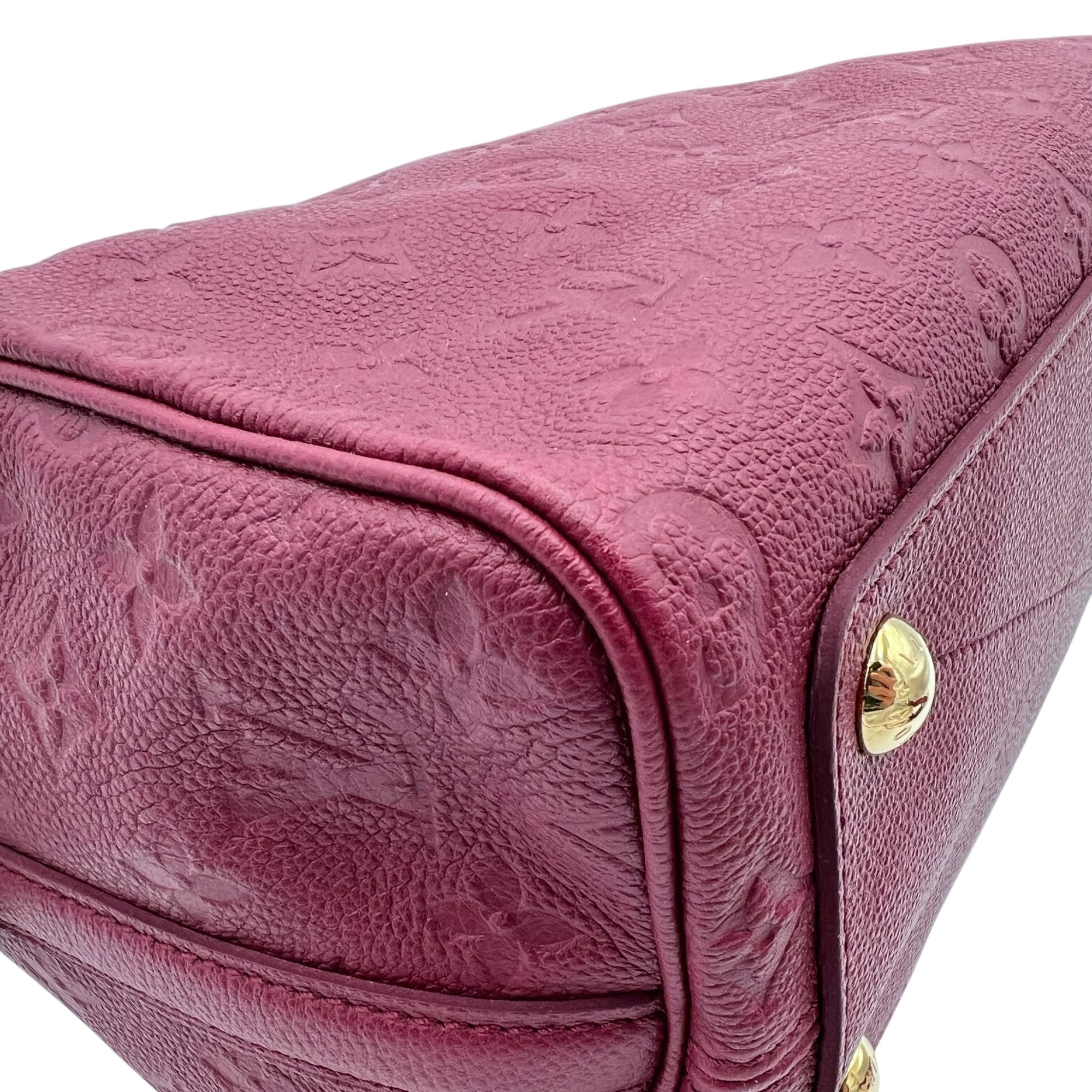 Speedy Bandouliere Top Handle Bag Red in Monogram Empreinte Leather, Gold hardware - Image 9