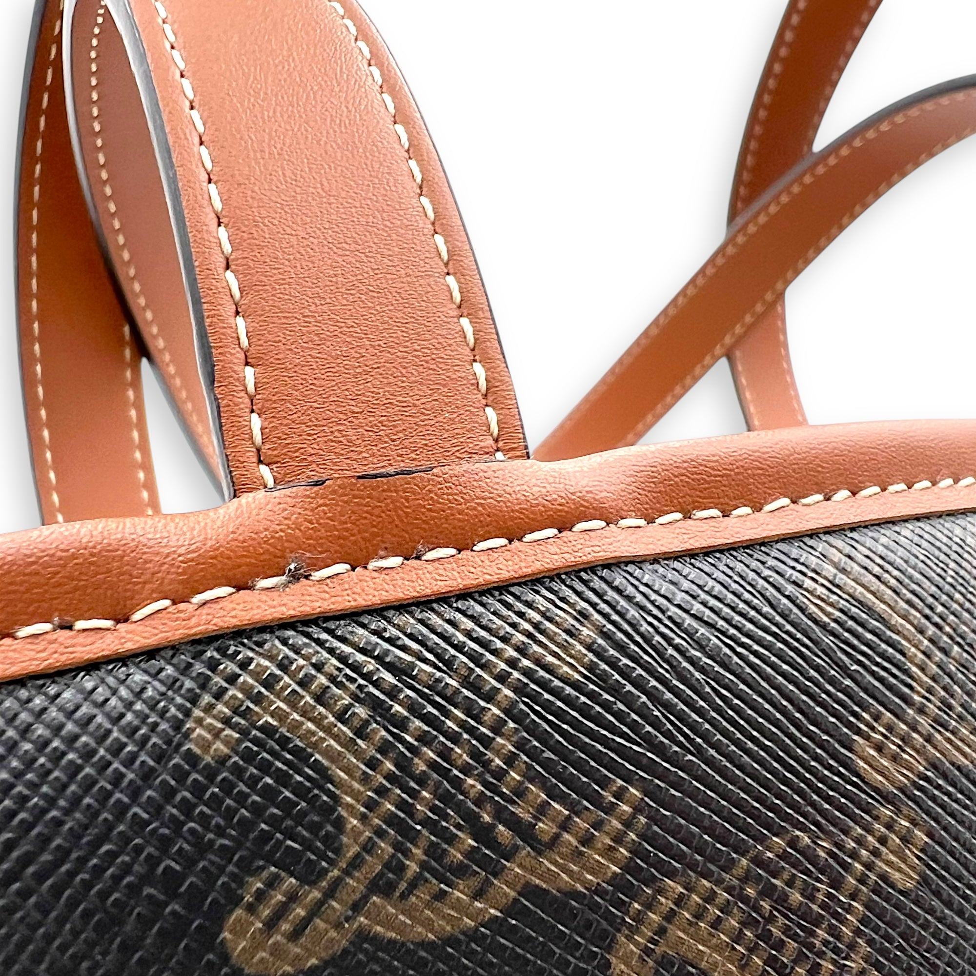 Triomphe Tote Bag Brown in Coated Canvas, Gold hardware - Image 9