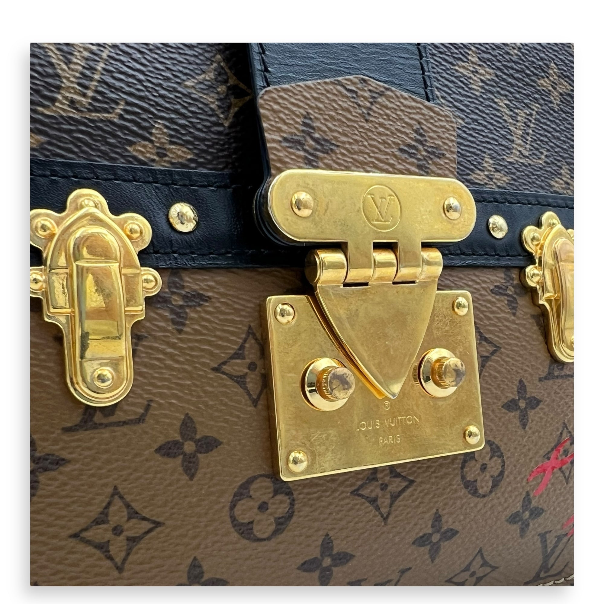 Trunk Trunk Clutch 2 Way Brown in Monogram Coated Canvas, Gold hardware - Image 8