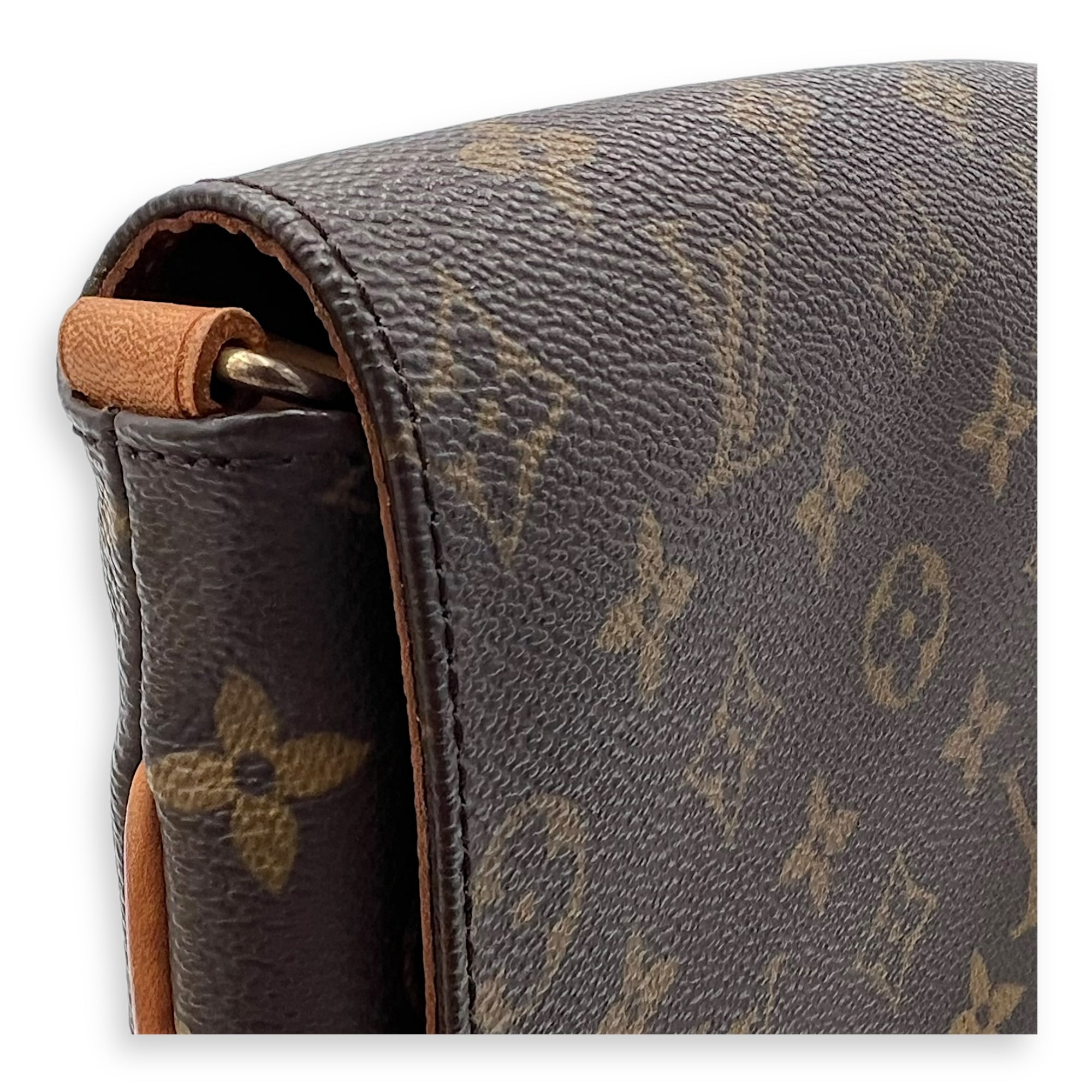 Musette Salsa Crossbody Bag Brown in Monogram Coated Canvas, Gold hardware - Image 10