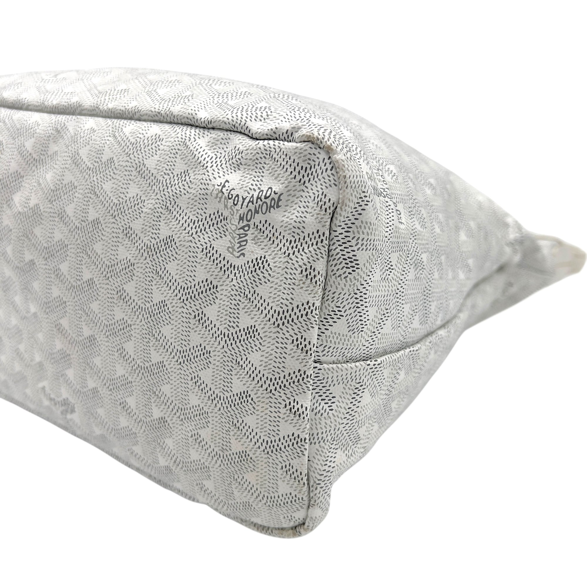 Boheme Tote Bag PM White in Coated Canvas, Silver hardware - Image 8