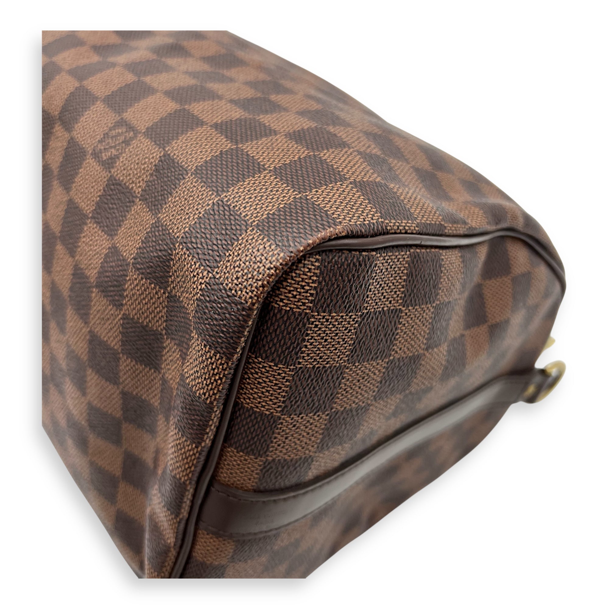 Speedy Bandouliere 35 Brown Top Handle Bag in Coated Canvas, Gold hardware - Image 7