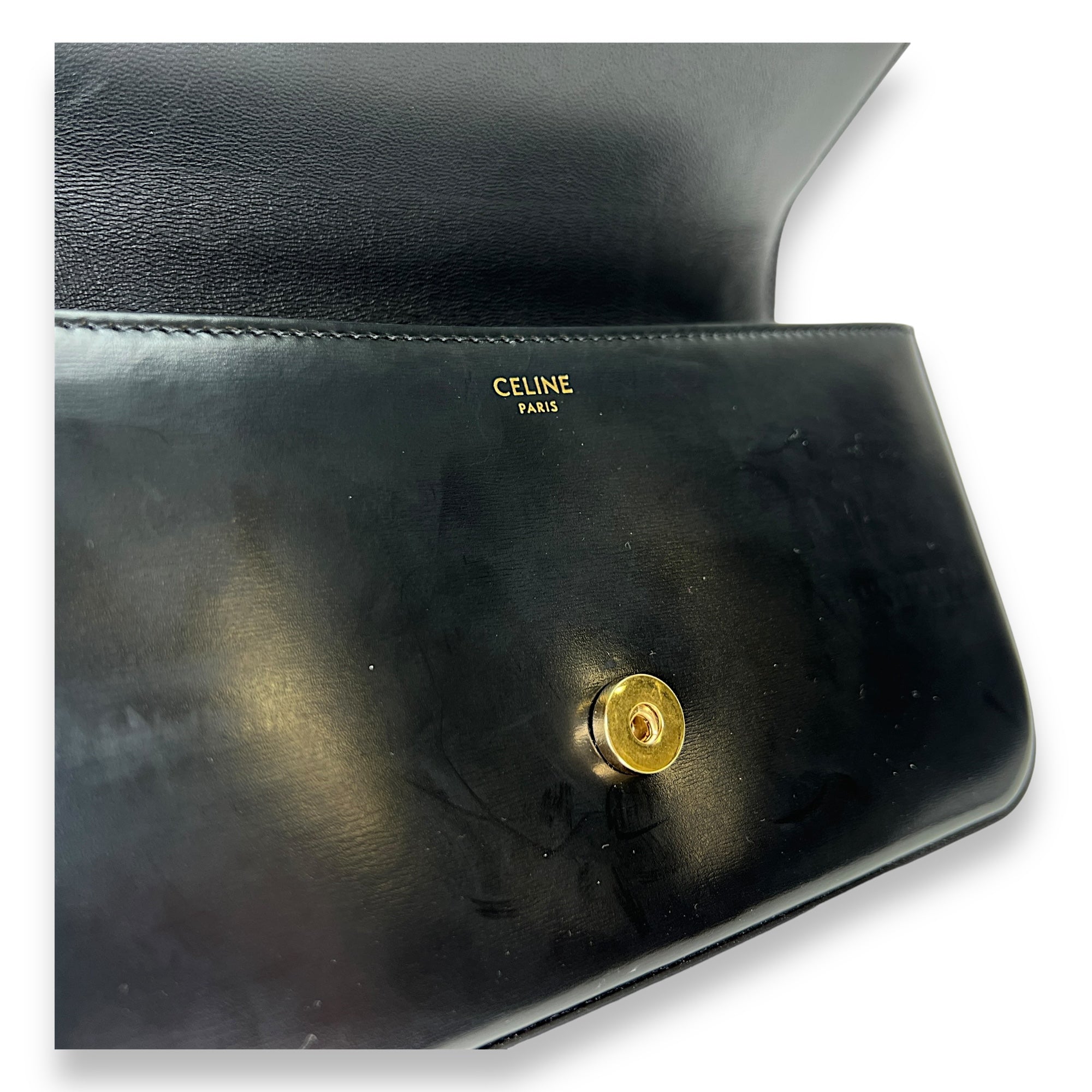 Triomphe Shoulder Bag Black in Calfskin , Gold Hardware - Image 11