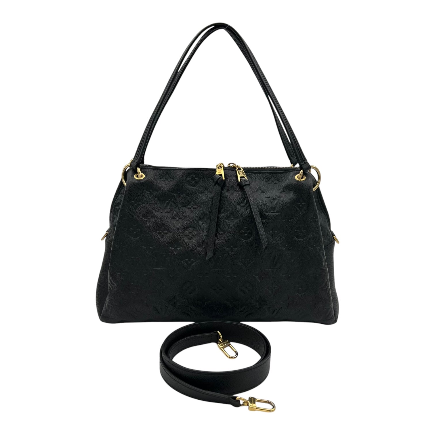 Ponthieu Black Top Handle Bag in Monogram Empreinte Leather, Gold hardware - Image 11