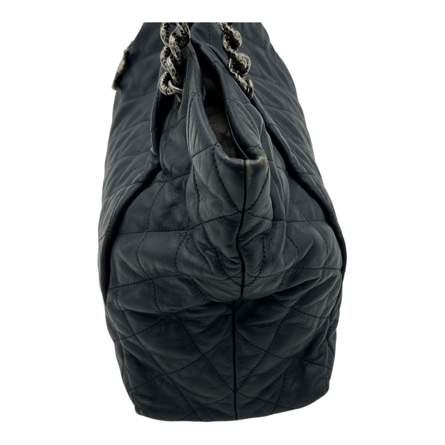 CC Shoulder Bag Blue in Calfskin, Ruthenium hardware - Image 10