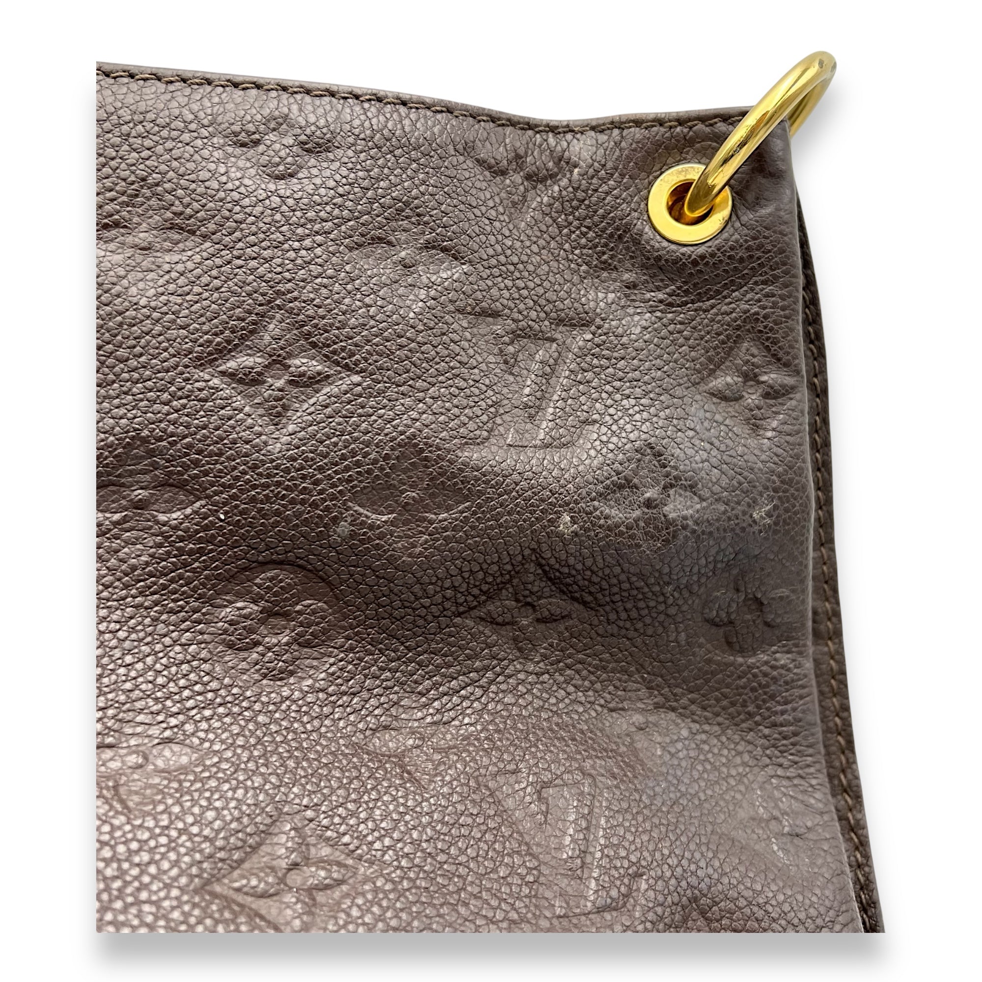 Metis Shoulder Bag Hobo Brown in Empreinte Leather, Gold hardware - Image 11