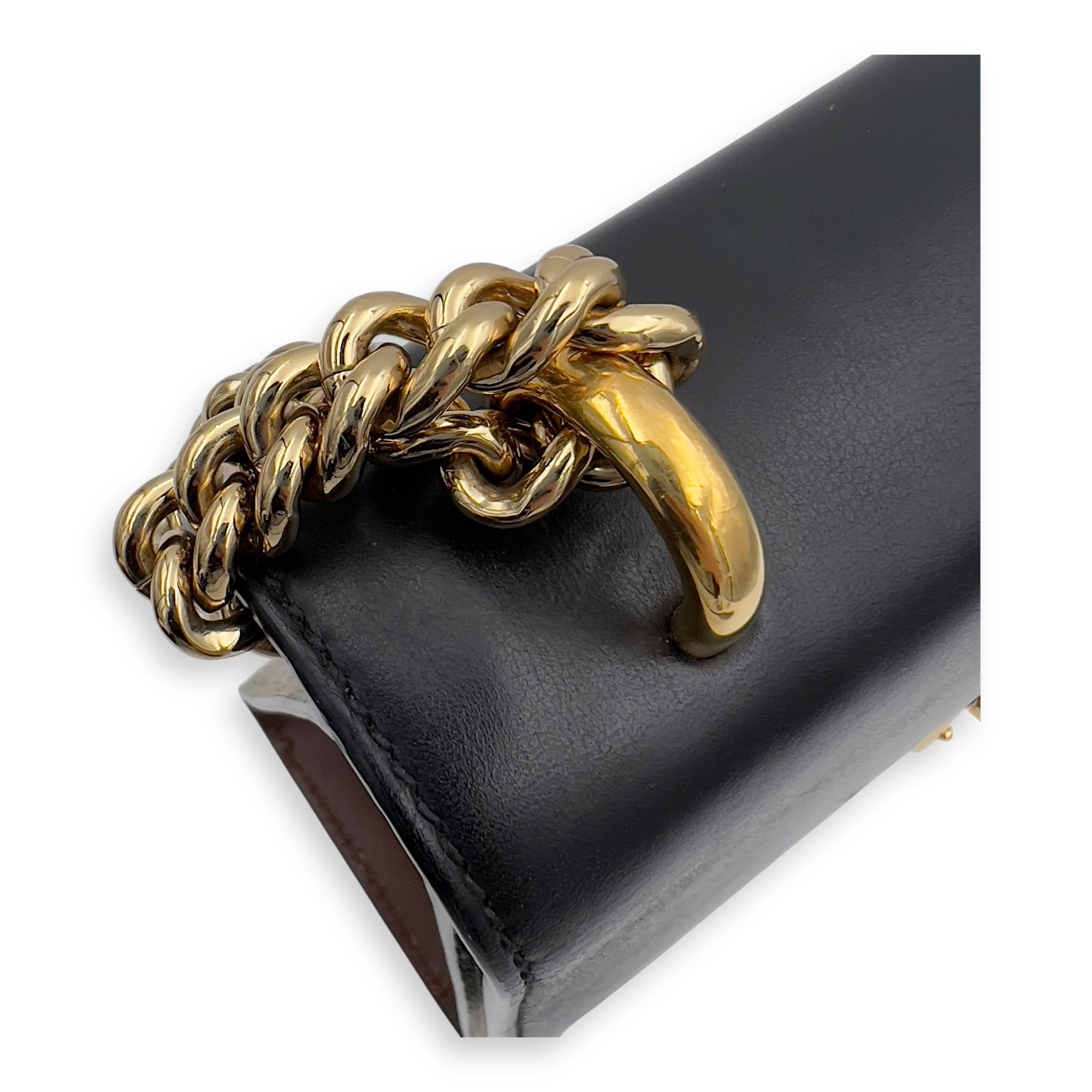 Padlock Shoulder Bag Brown in Coated Canvas, Gold hardware - Image 13