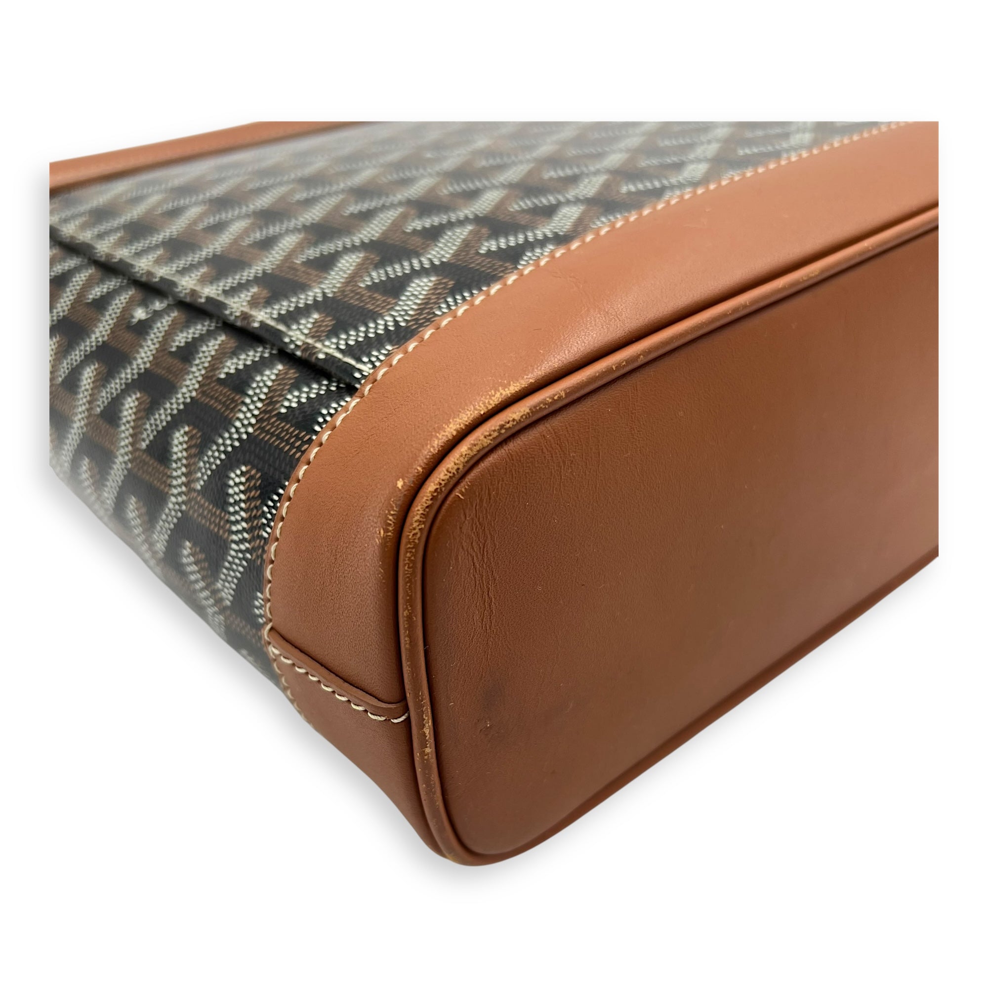 Citadine PM Brown Top Handle Bag in Coated Canvas, Silver hardware - Image 9