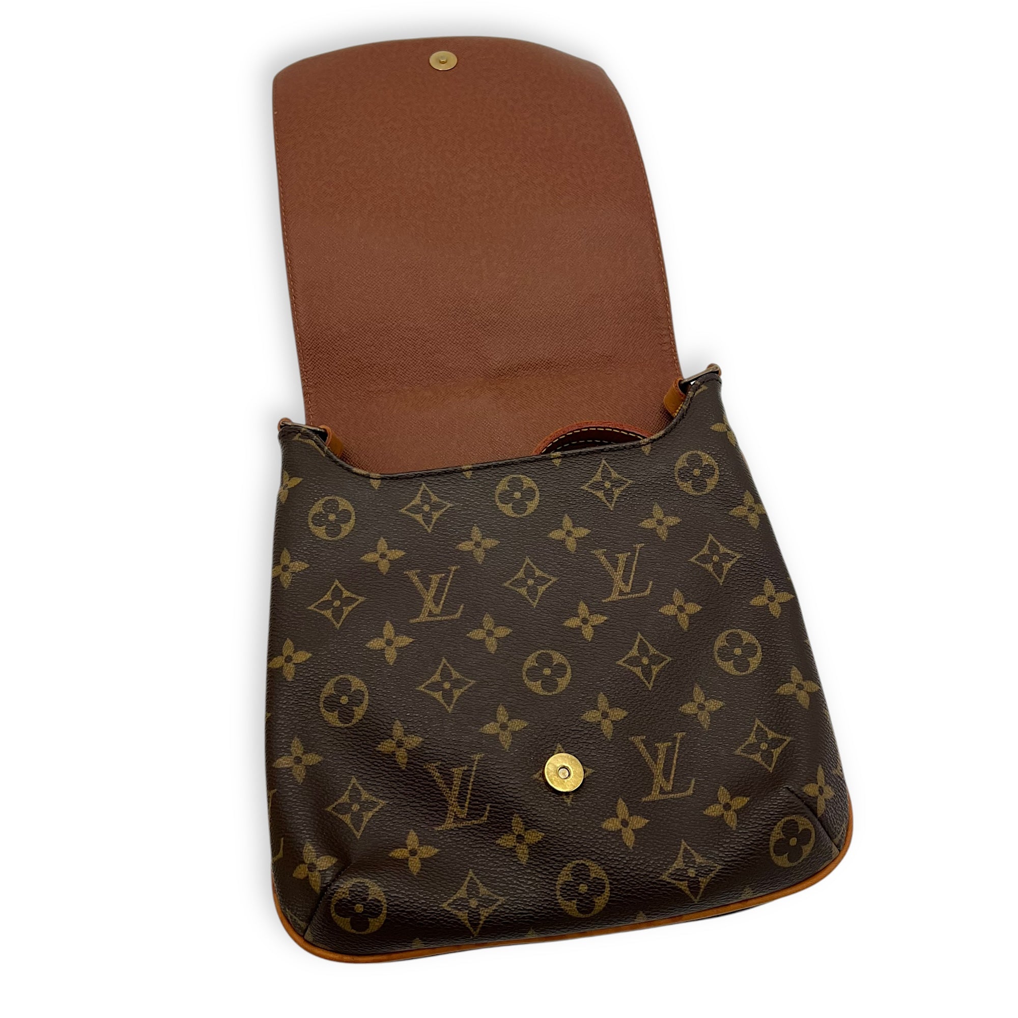 Musette Salsa Crossbody Bag Brown in Monogram Coated Canvas, Gold hardware - Image 12