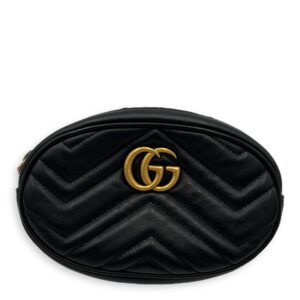 GG Marmont Belt Bag Black in Calfskin, Gold hardware