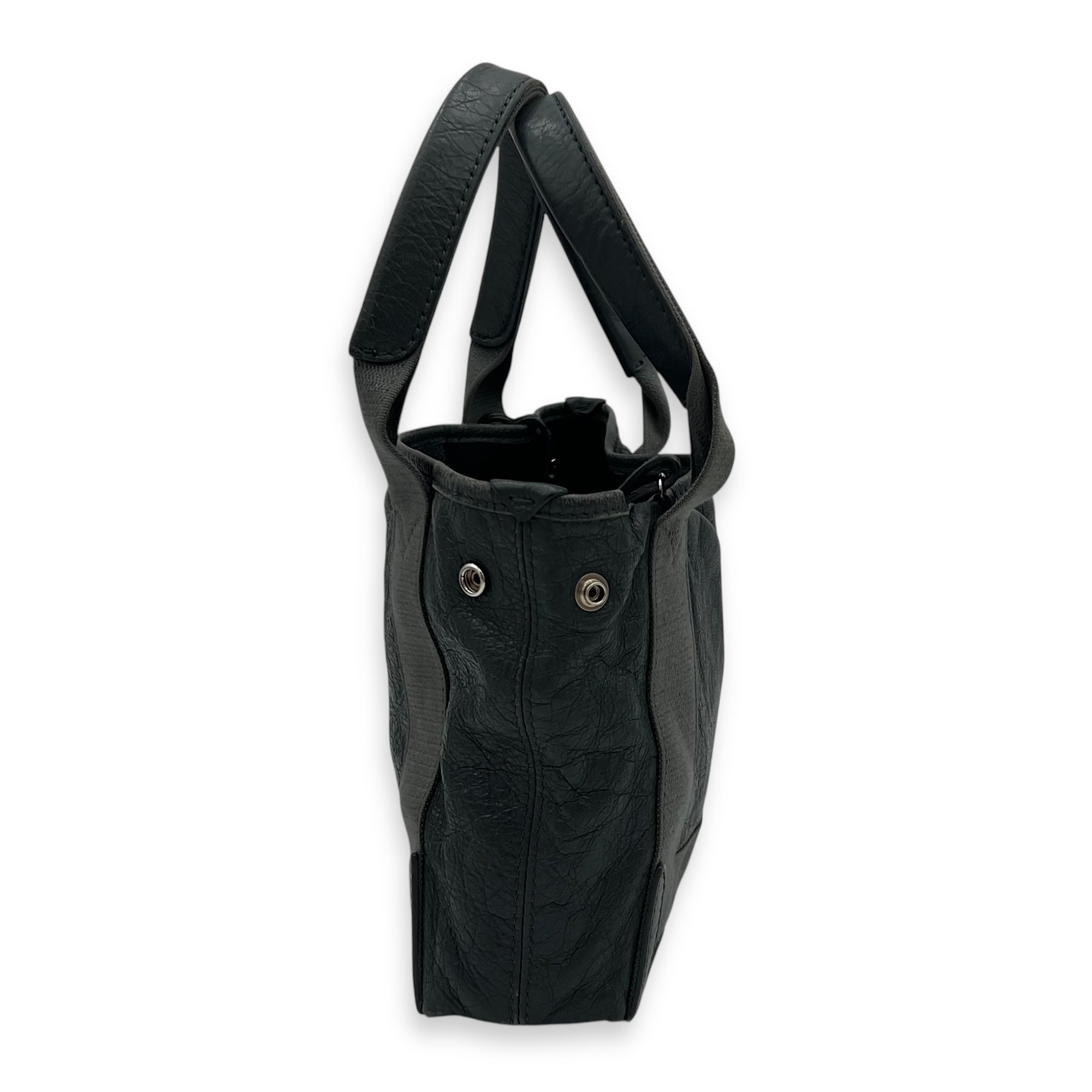 Cabas XS Grey Tote Bag in Calfskin, Silver hardware - Image 6