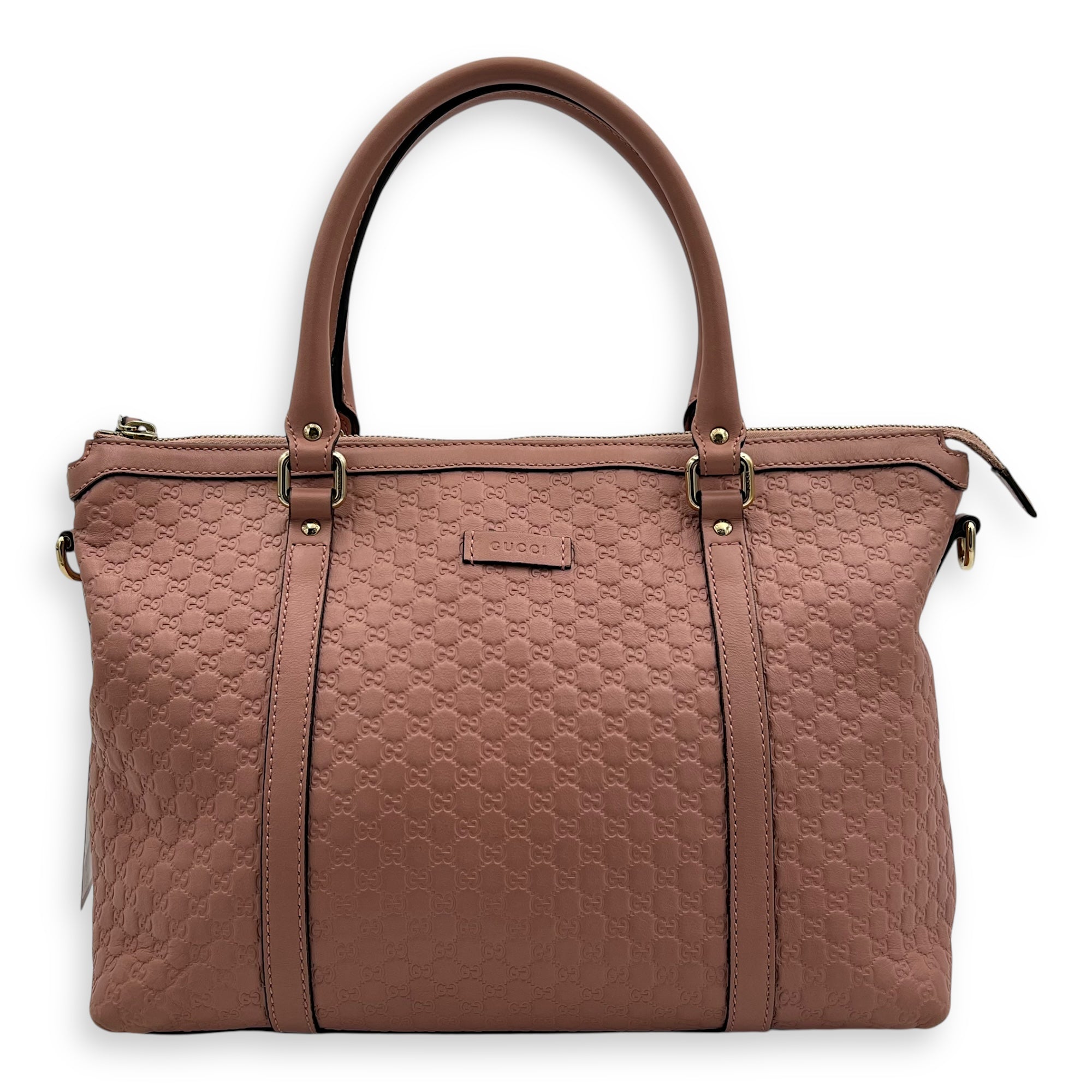 Microguccissima Tote Bag Pink in Guccissima Leather, Gold hardware