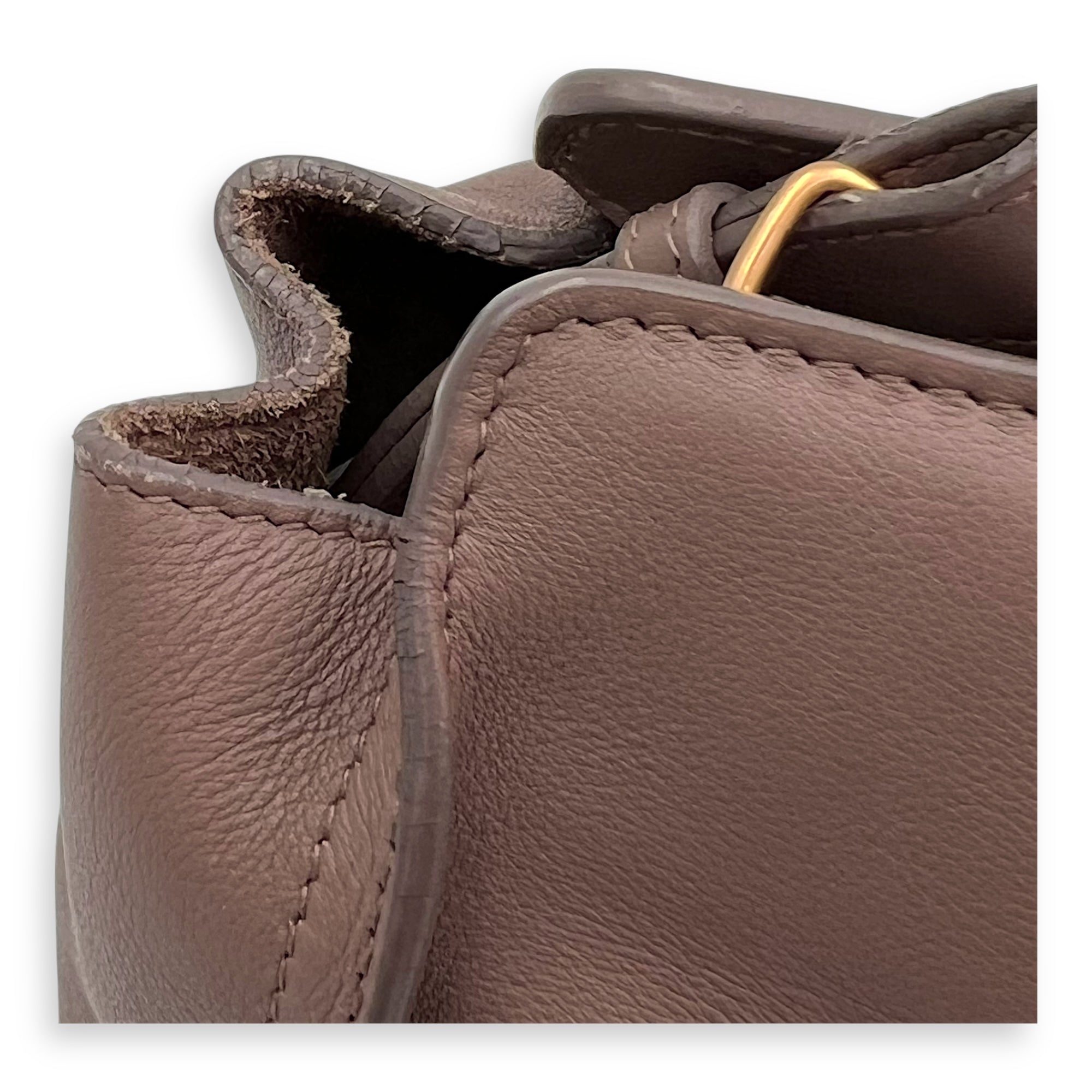 Cabas Top Handle Bag Beige in Calfskin, Gold hardware - Image 11