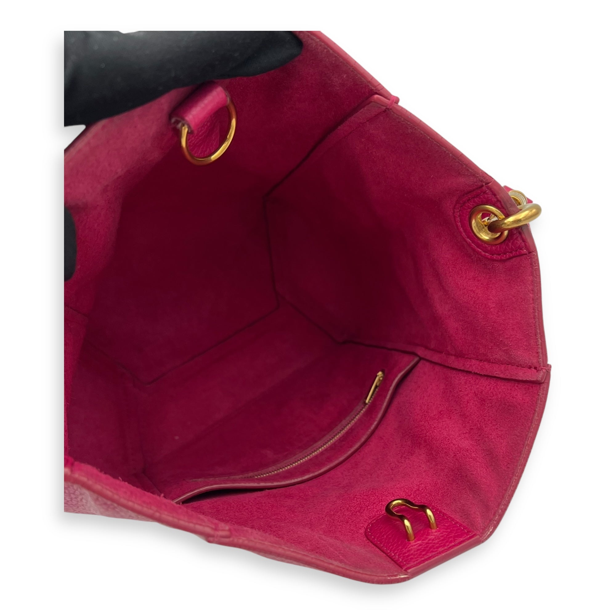 Sangle Small Pink Shoulder Bag in Calfskin, Gold hardware - Image 13