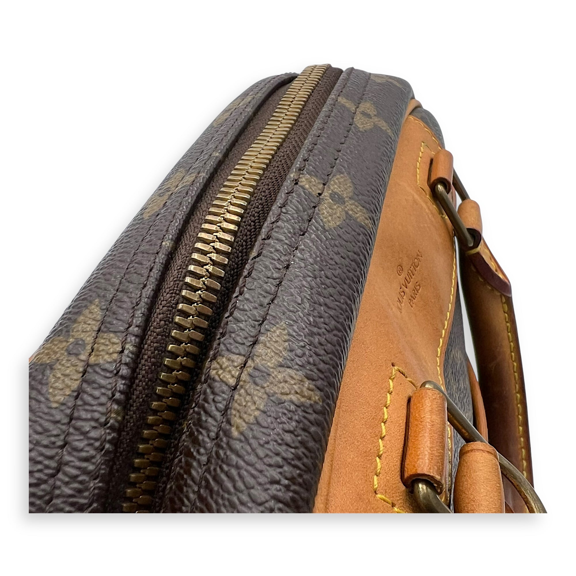 Trouville PM Brown Top Handle Bag in Monogram Coated Canvas, Gold hardware - Image 13