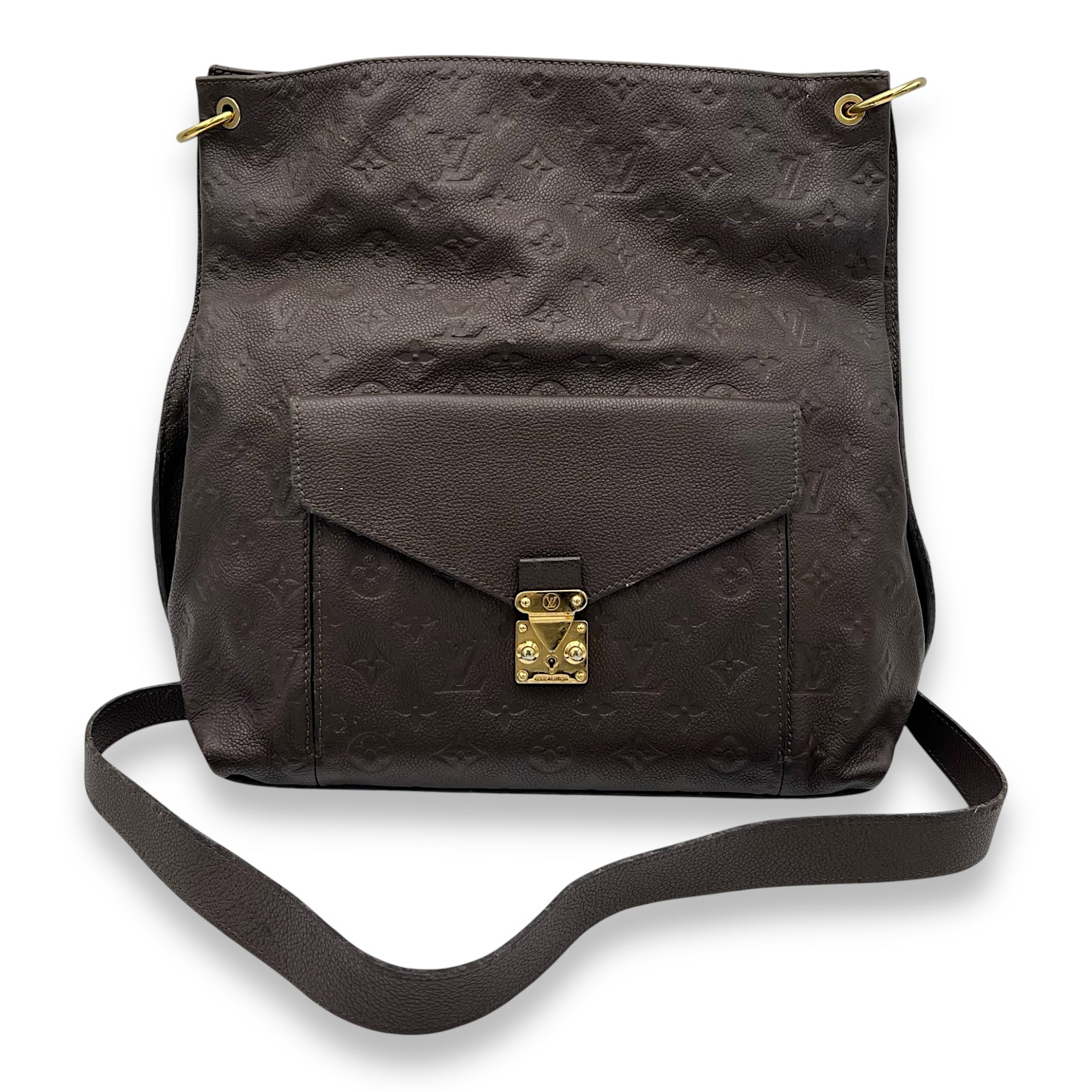 Metis Shoulder Bag Hobo Brown in Empreinte Leather, Gold hardware - Image 13