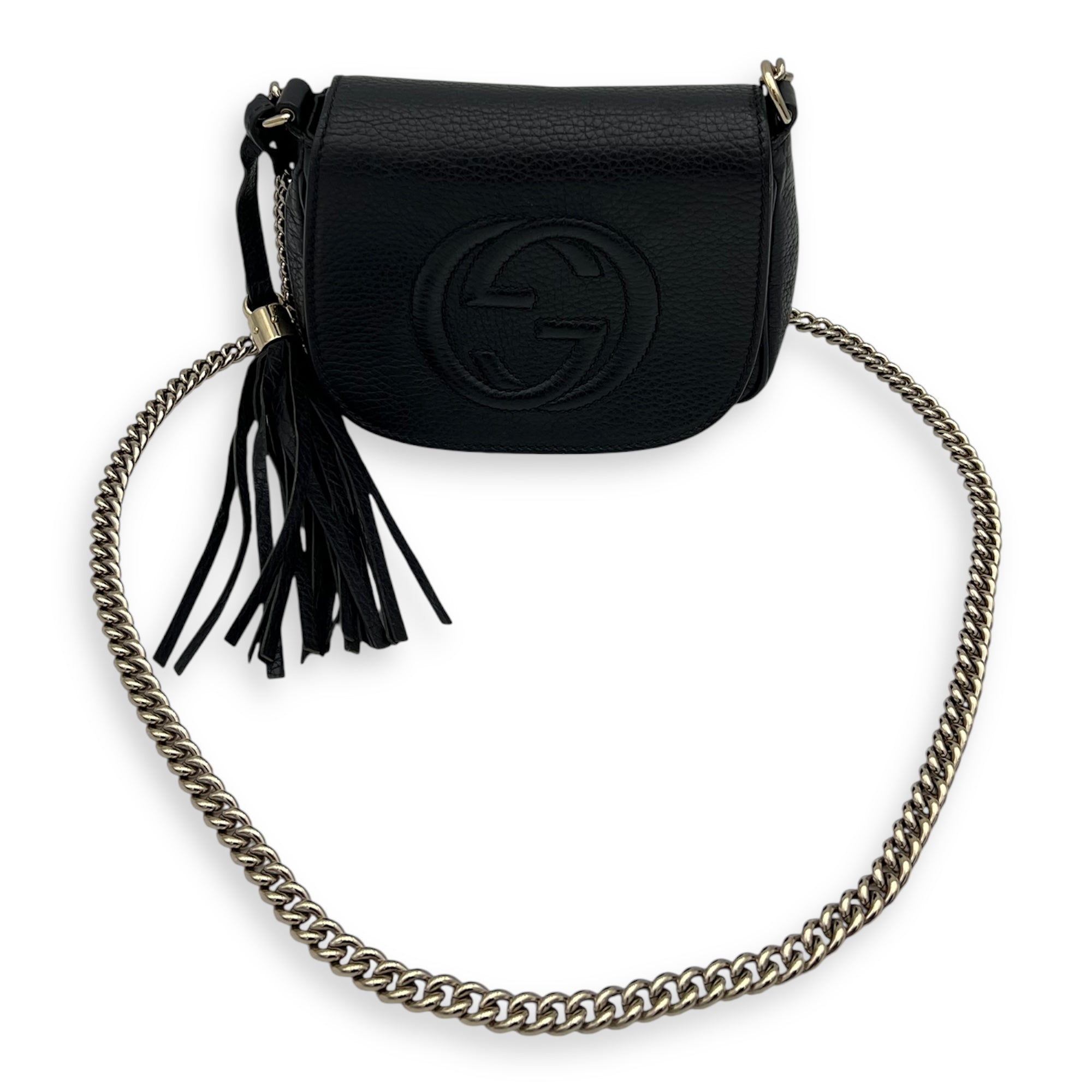 Soho Crossbody Bag Black in Calfskin, Gold hardware - Image 13