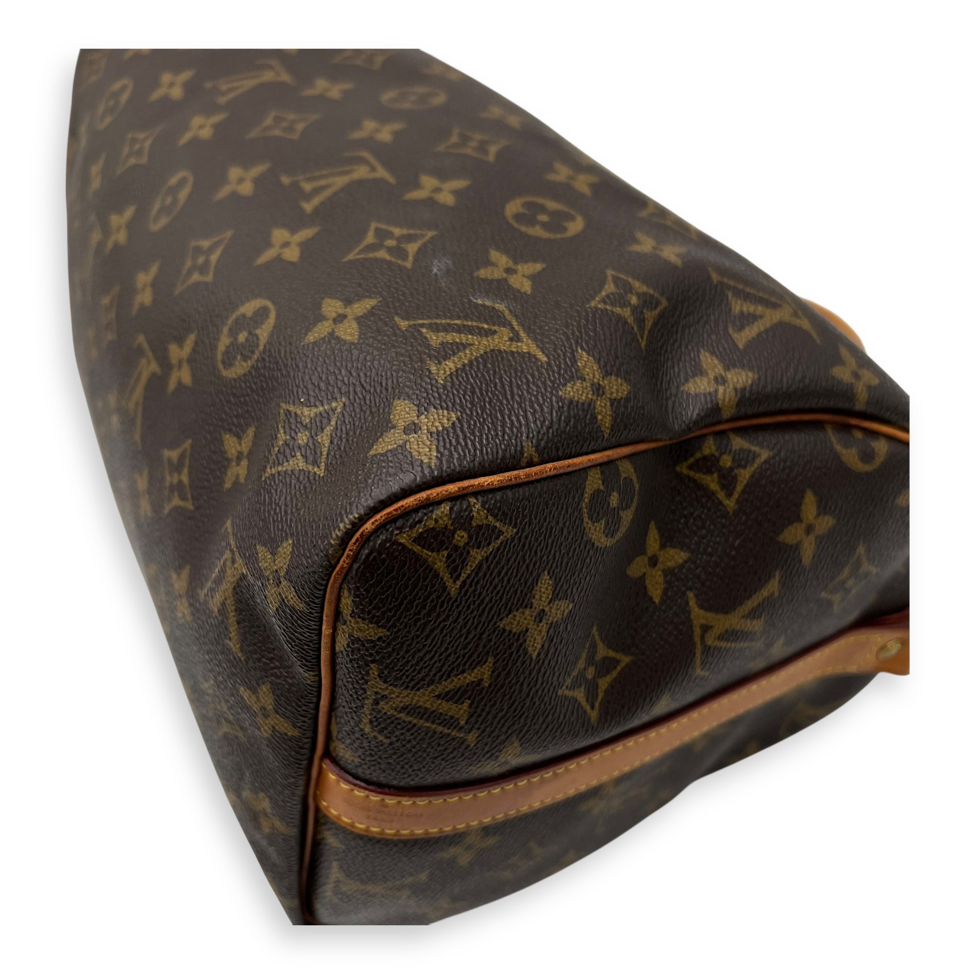Speedy Bandouliere Top Handle Bag 30 Brown in Monogram Coated Canvas, Gold hardware - Image 13