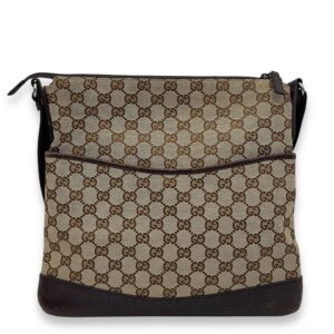 GG Crossbody Bag Brown in Canvas, Gold hardware