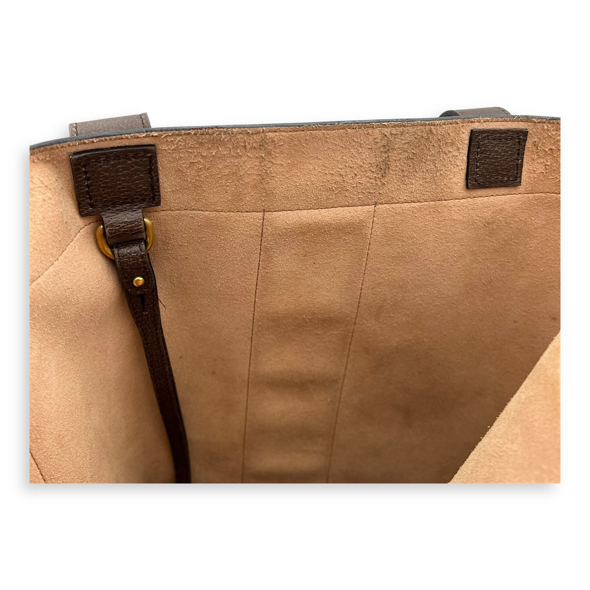 Ophidia Tote Bag Brown in Coated Canvas, Gold hardware - Image 8