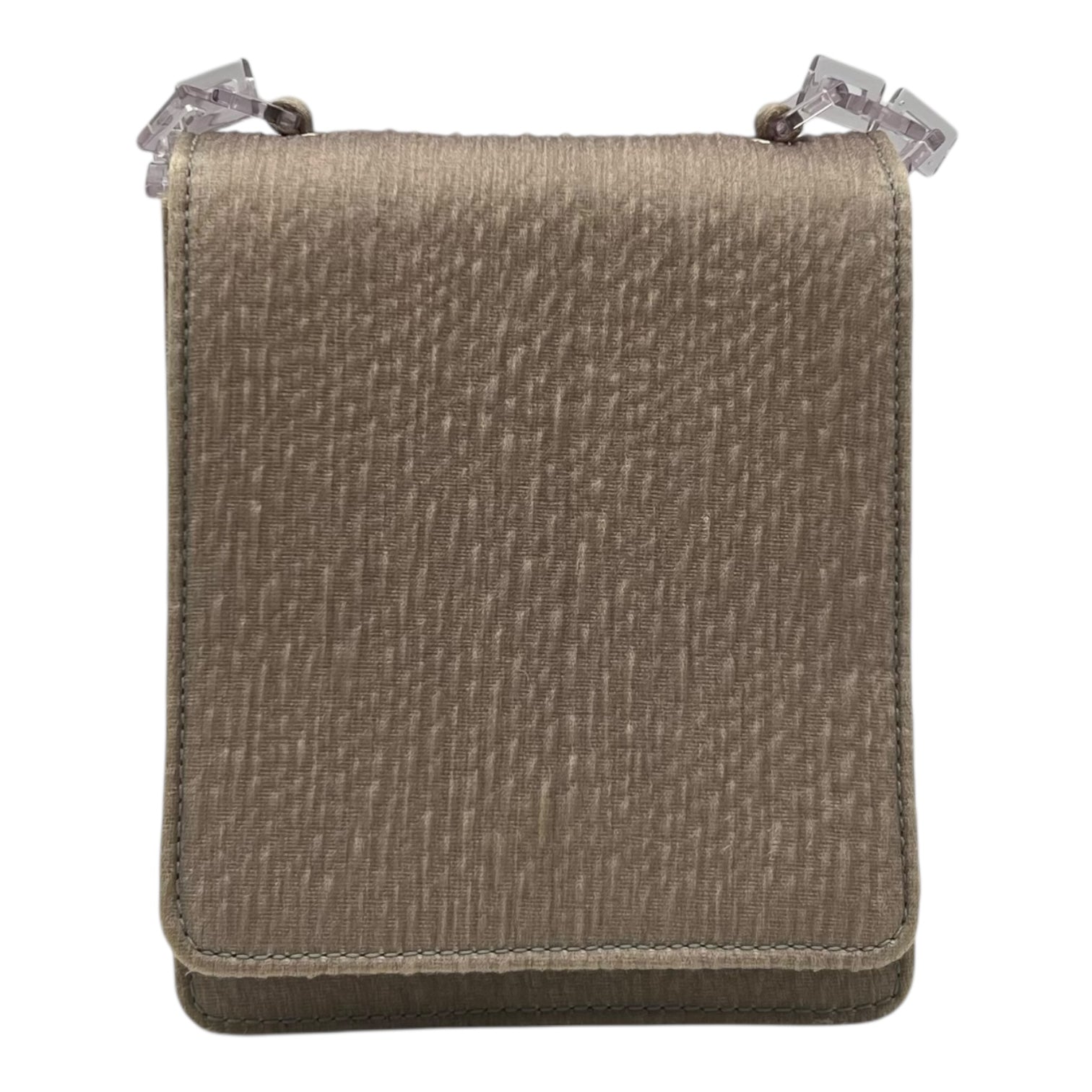 Logo Beige Shoulder Bag in Fabric, Silver hardware - Image 3