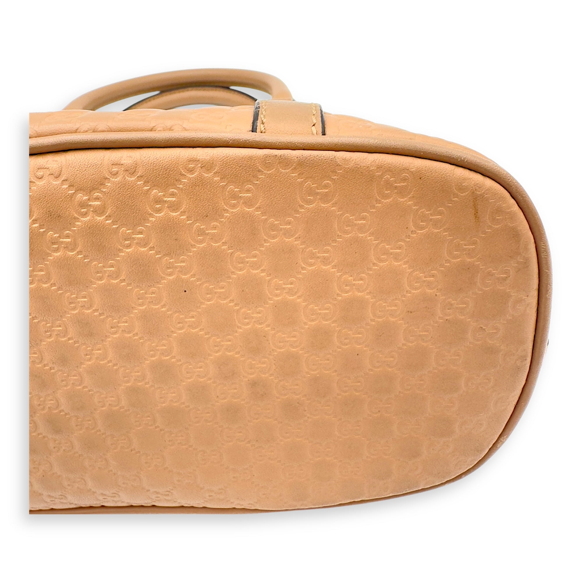 Dome Top Handle Bag Beige in Calfskin, Gold hardware - Image 12