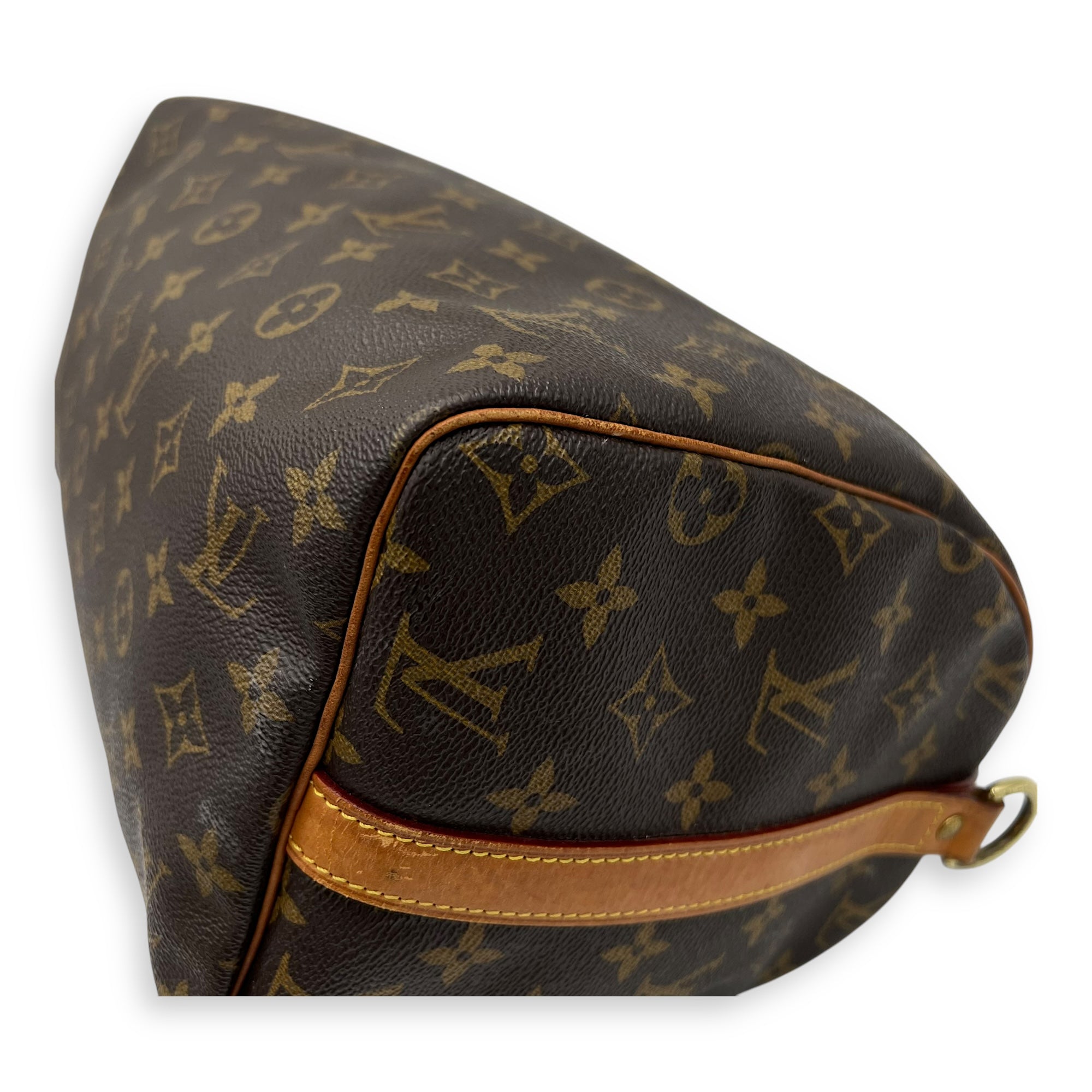 Speedy Bandouliere Top Handle Bag 30 Brown in Monogram Coated Canvas, Gold hardware - Image 11