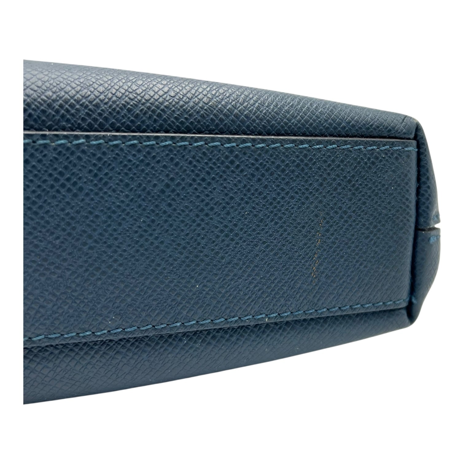 Grigori Messenger PM Blue in Taiga Leather, Silver hardware - Image 8