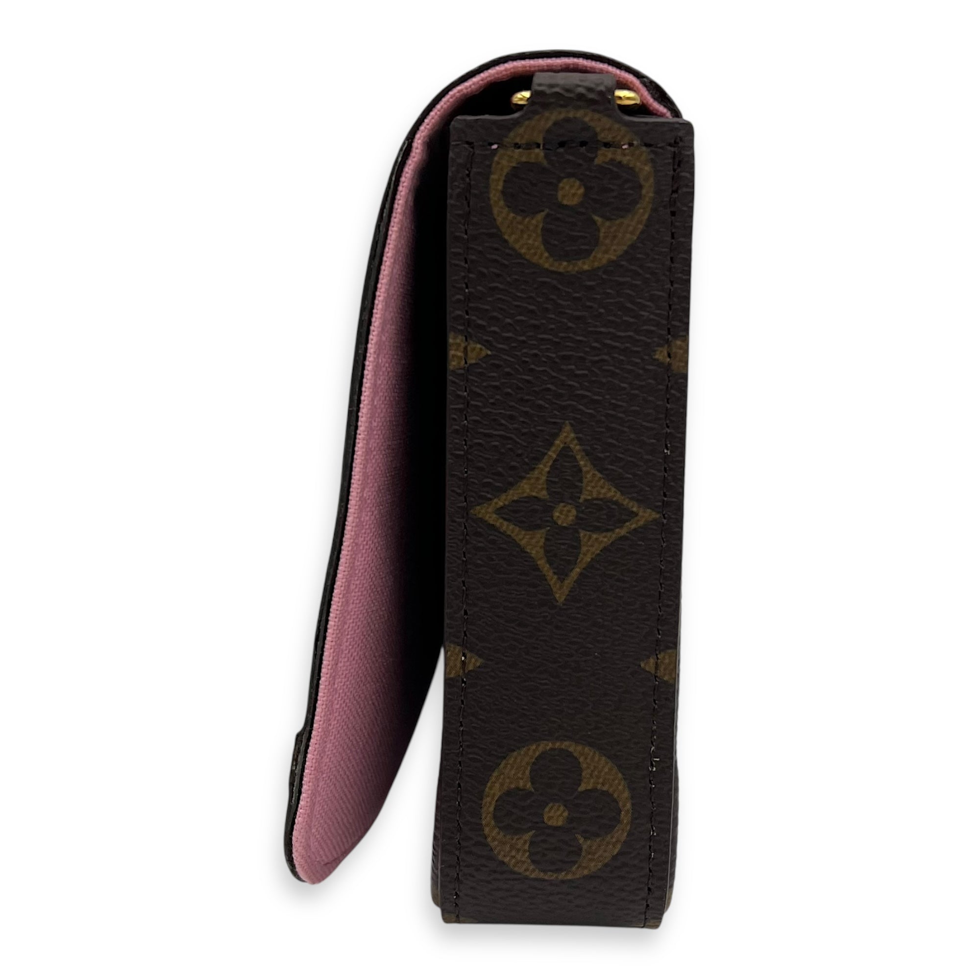 Vivienne Christmas Felicie Brown Wallet On Chain in Monogram Coated Canvas, Gold hardware - Image 5