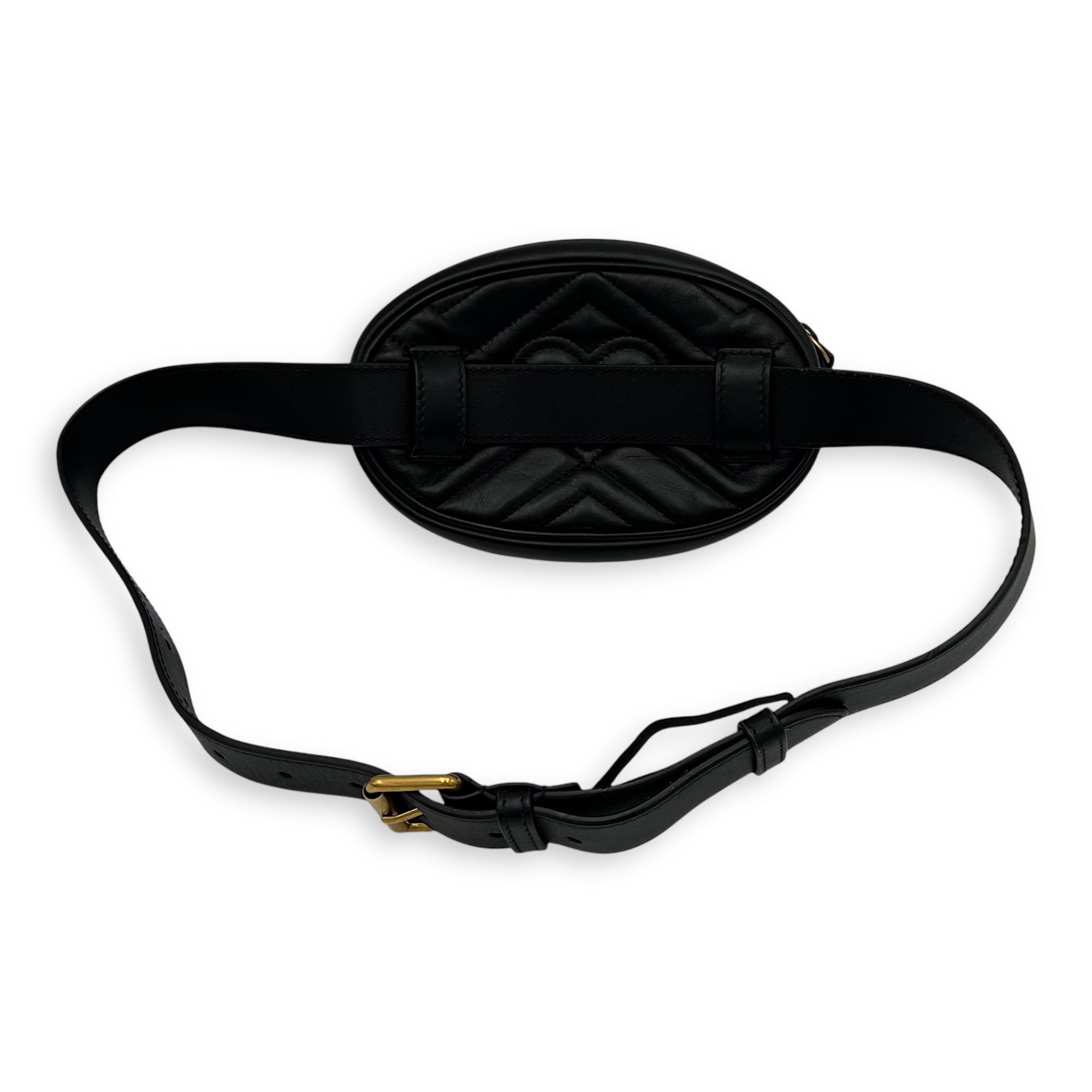 GG Marmont Belt Bag Black in Calfskin, Gold hardware - Image 6
