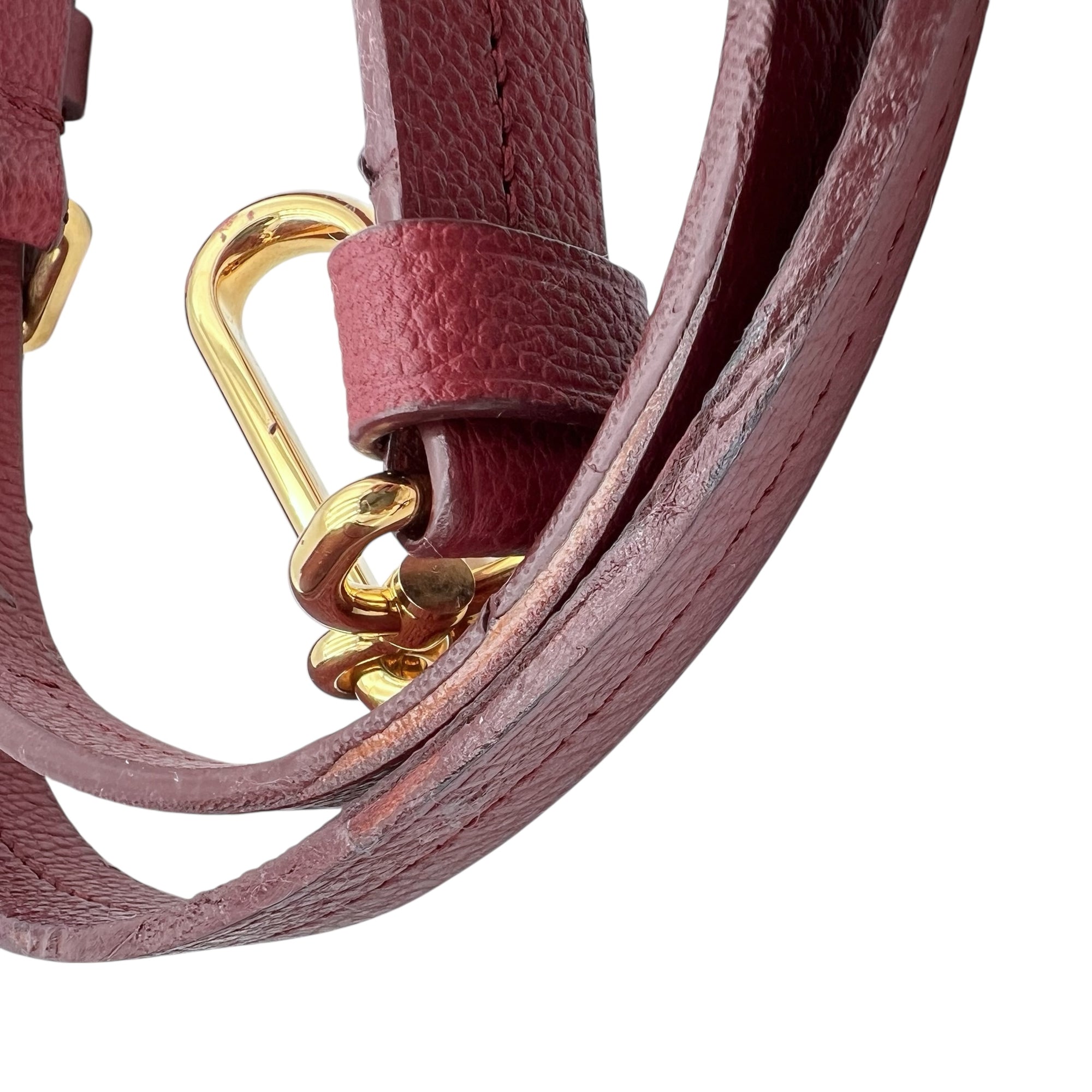 Speedy Bandouliere Top Handle Bag Red in Monogram Empreinte Leather, Gold hardware - Image 17