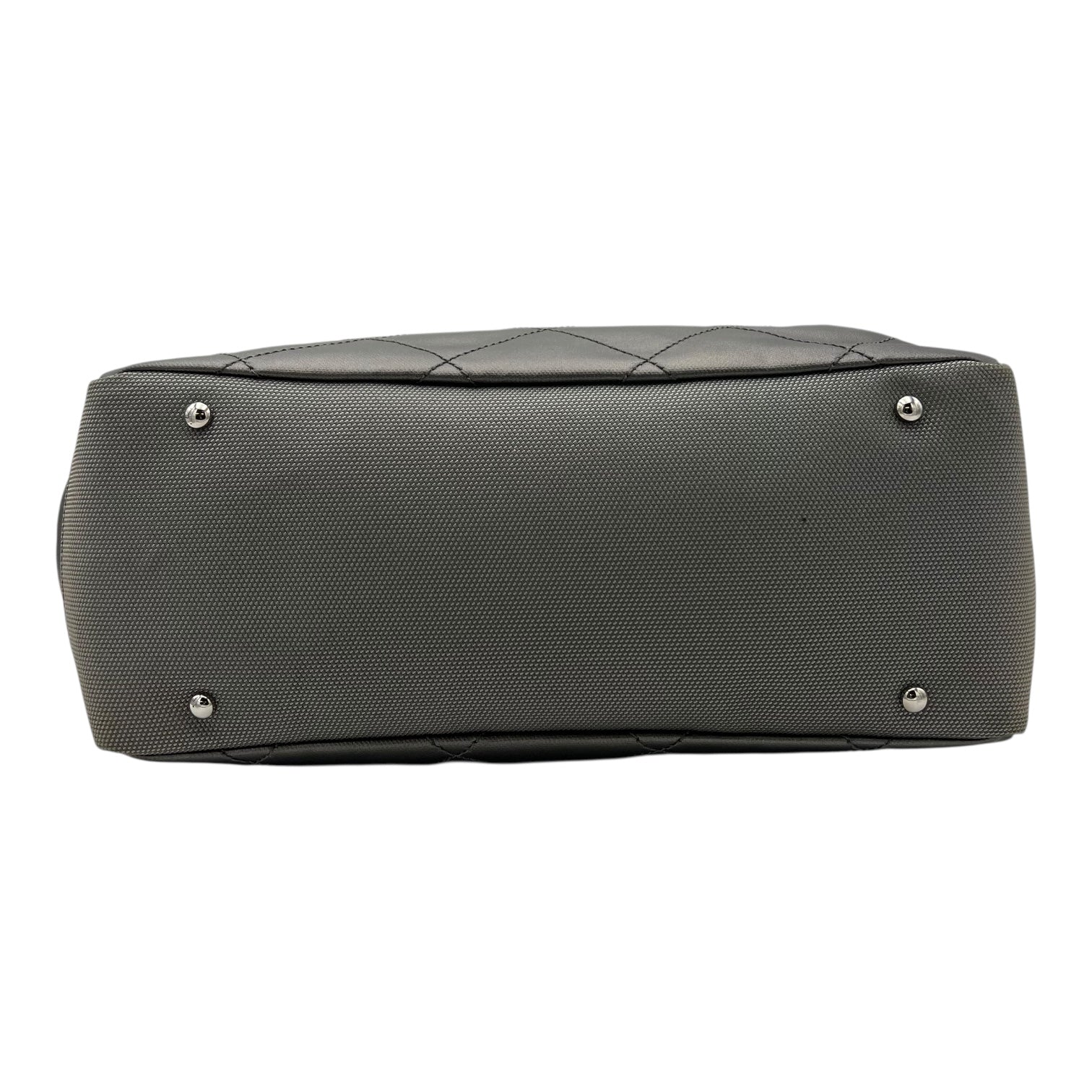 Paris Biarritz Large Grey Tote Bag in Coated Canvas, Silver hardware - Image 6