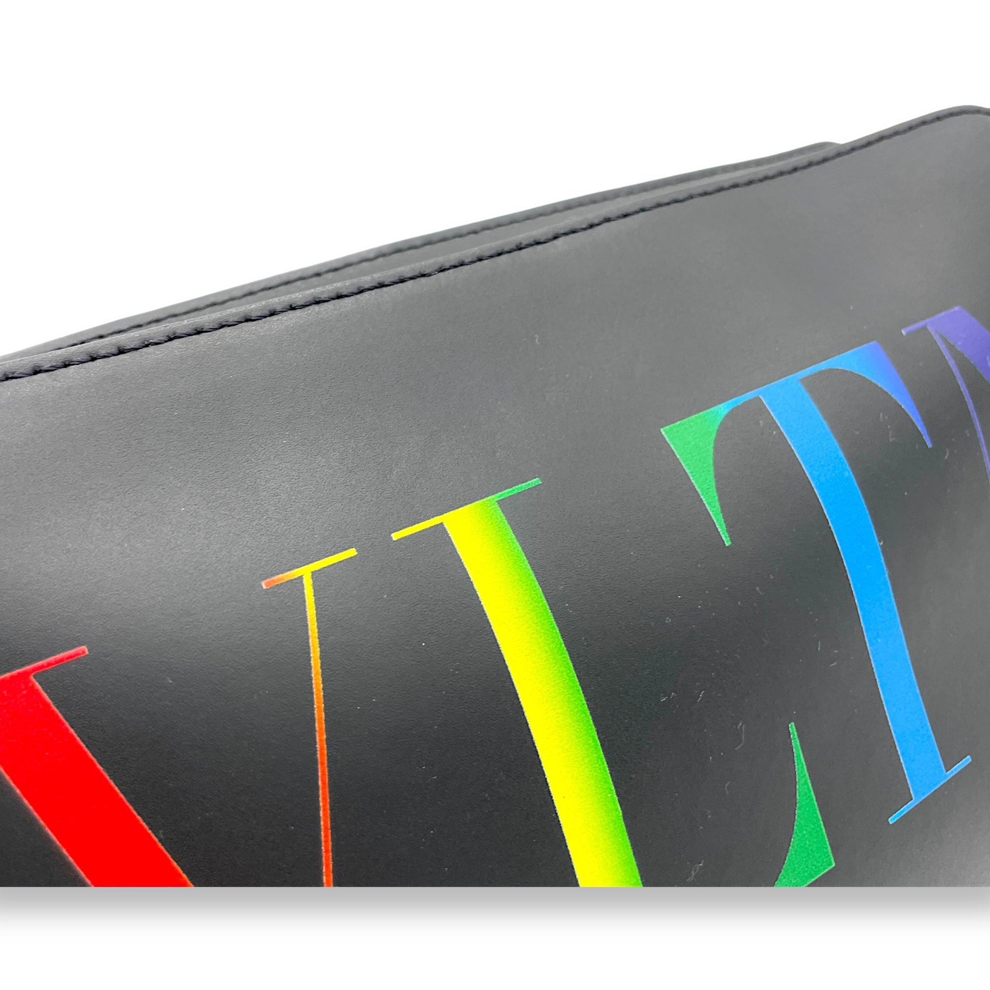 VLTN Black Belt Bag in Calfskin, Silver hardware - Image 7