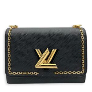 Twist Crossbody Bag MM Black in Epi Leather, Gold hardware