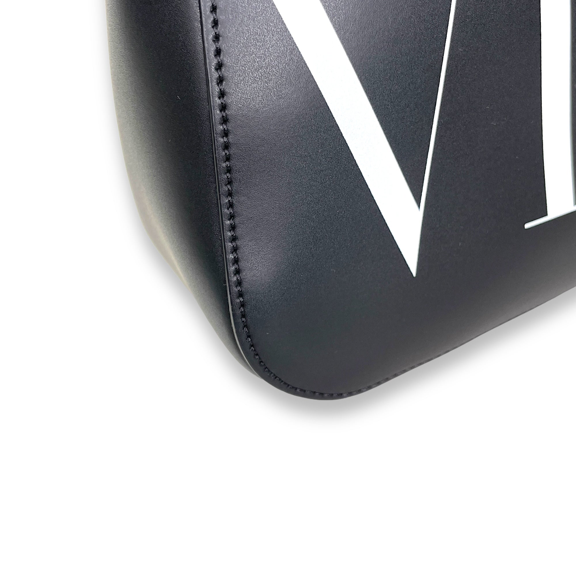 VLTN Hobo Small Black Shoulder Bag in Calfskin, Silver hardware - Image 11