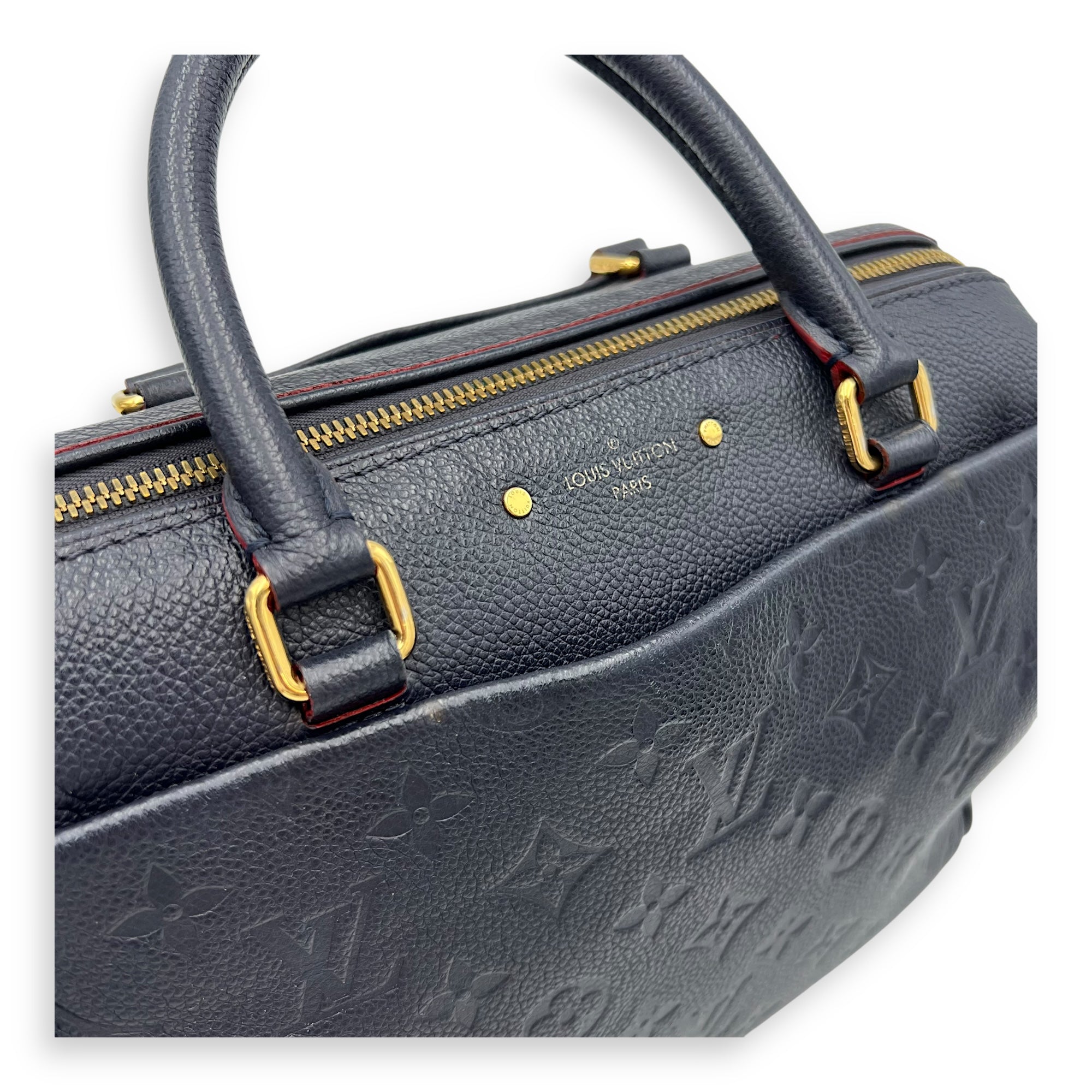 Speedy Top Handle Bag Blue in Empreinte Leather, Gold hardware - Image 24