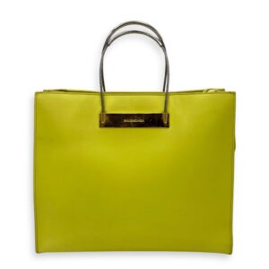 Cadle Top Handle Bag Medium Yellow in Calfskin, Gold hardware