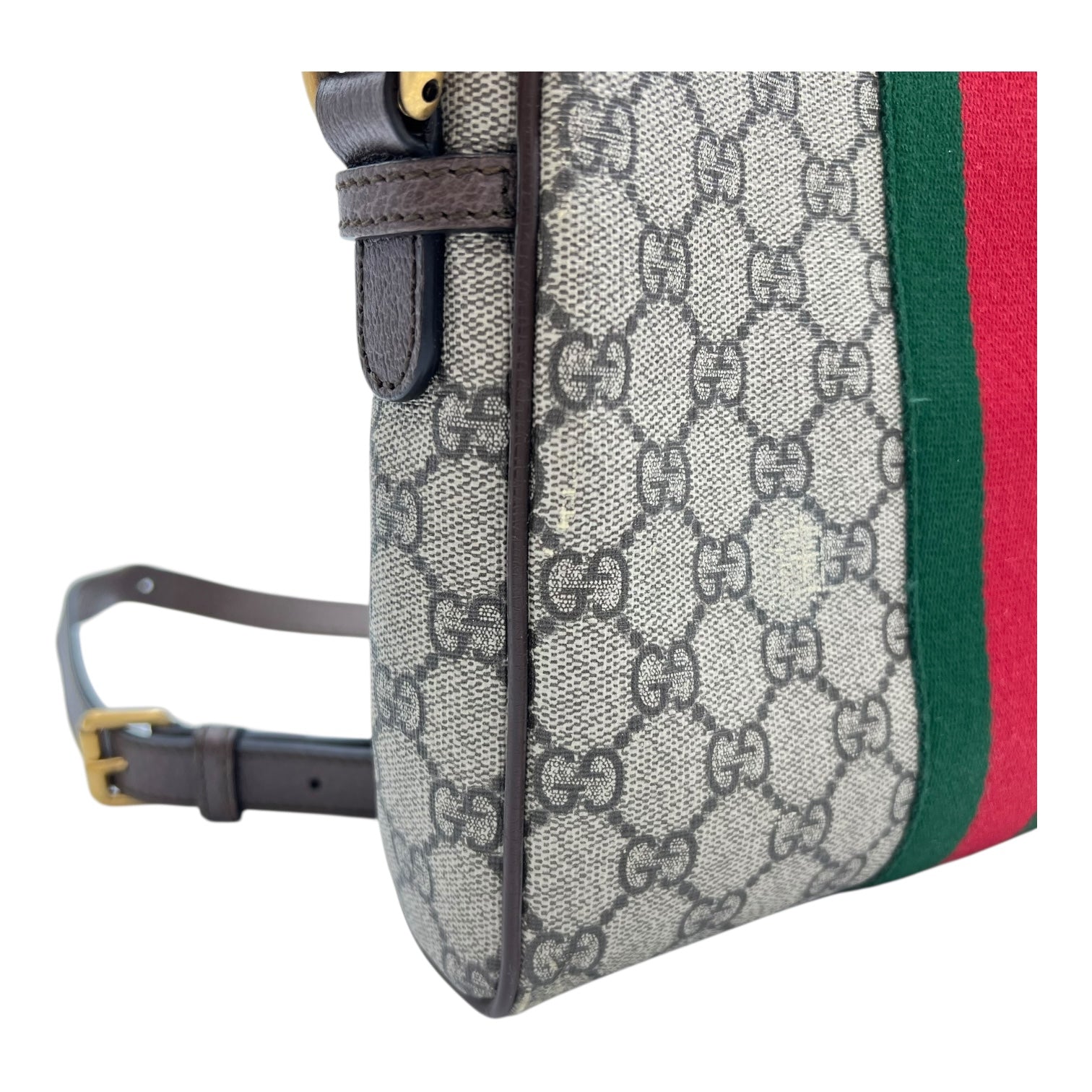 Ophidia Crossbody Bag Brown in Monogram Coated Canvas, Gold hardware - Image 11