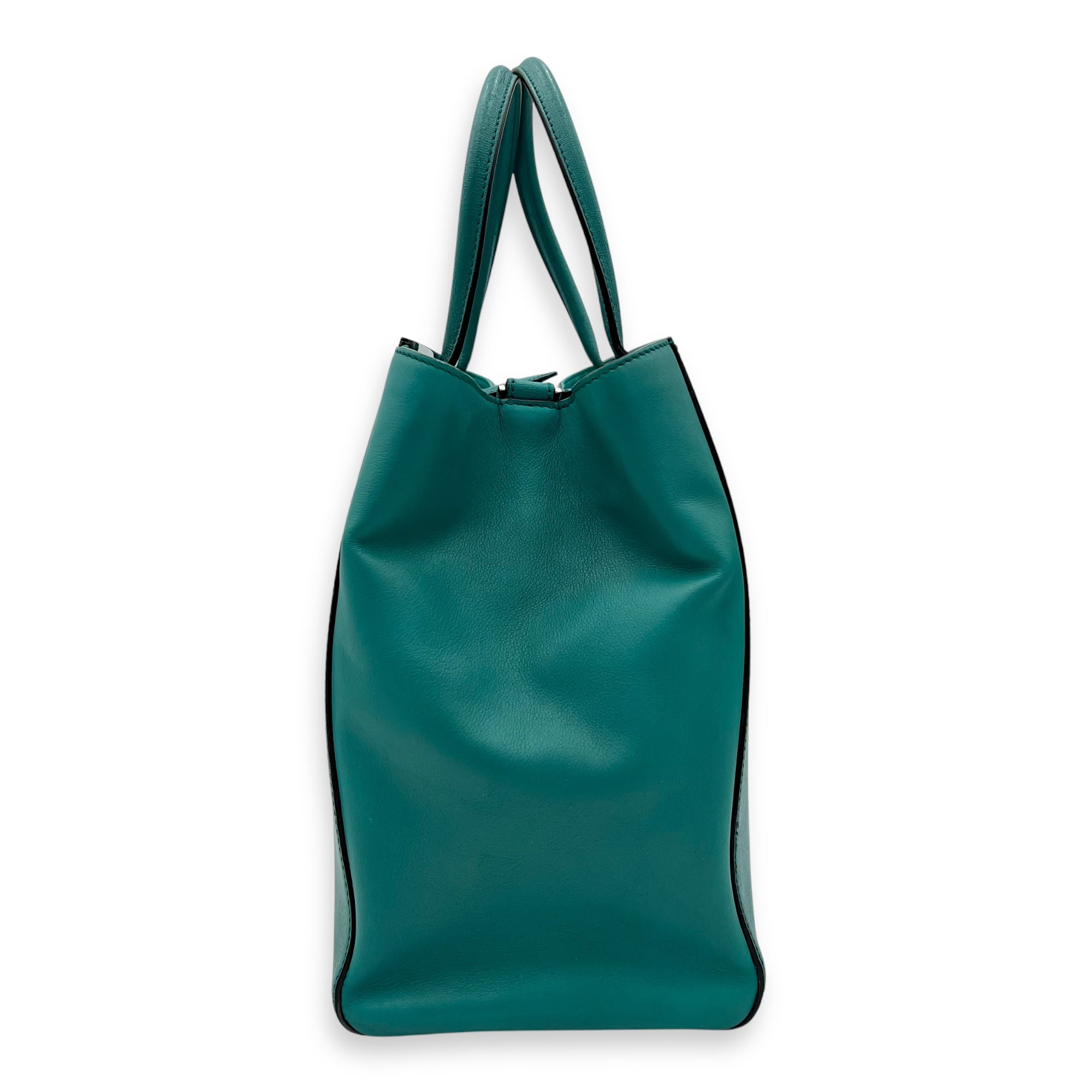 2 jours Top Handle Bag Medium Blue in Calfskin, Silver hardware - Image 5