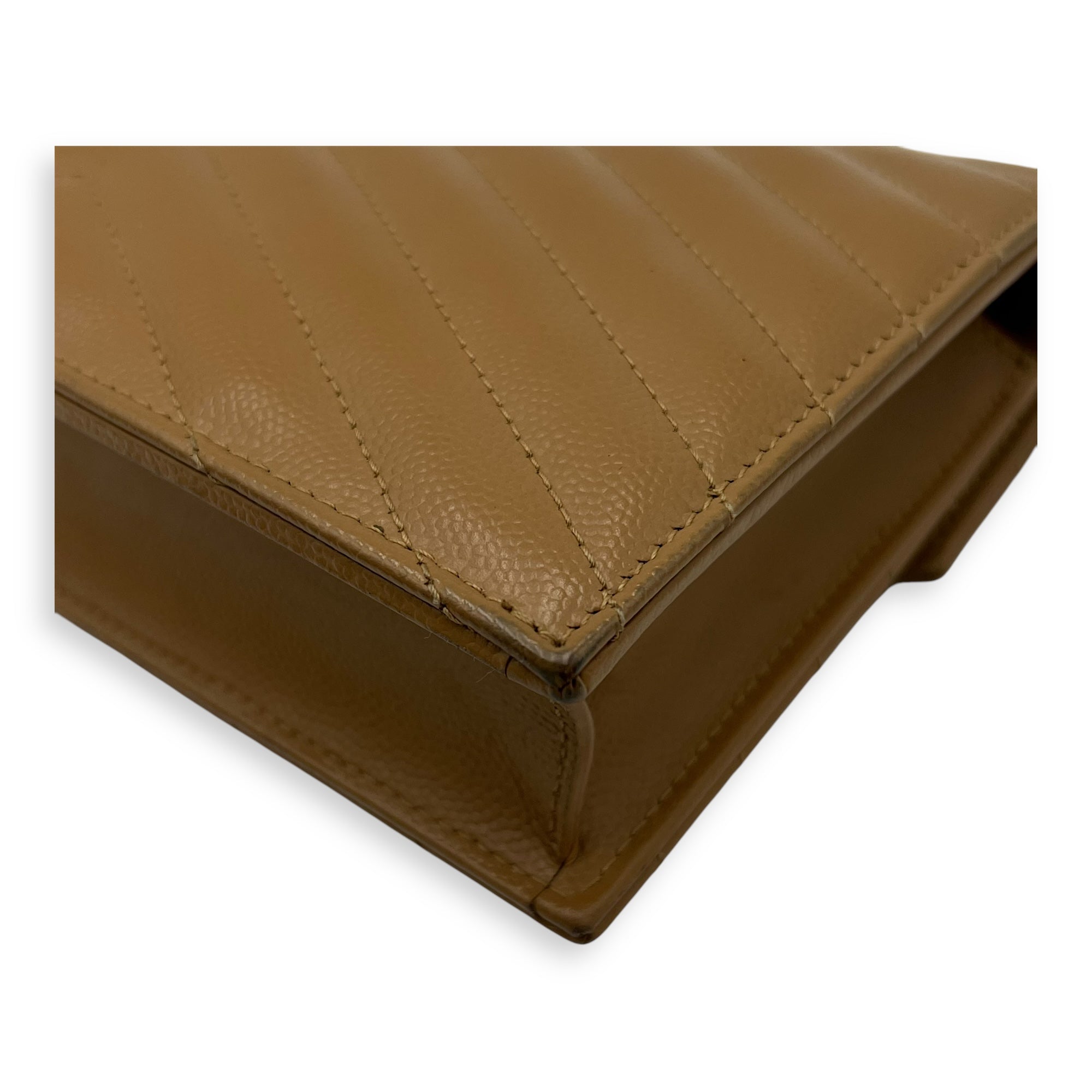 Cassandre Wallet On Chain Beige in Calfskin, Gold hardware - Image 15