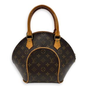 Ellipse Top Handle Bag Brown in Monogram Coated Canvas, Gold hardware