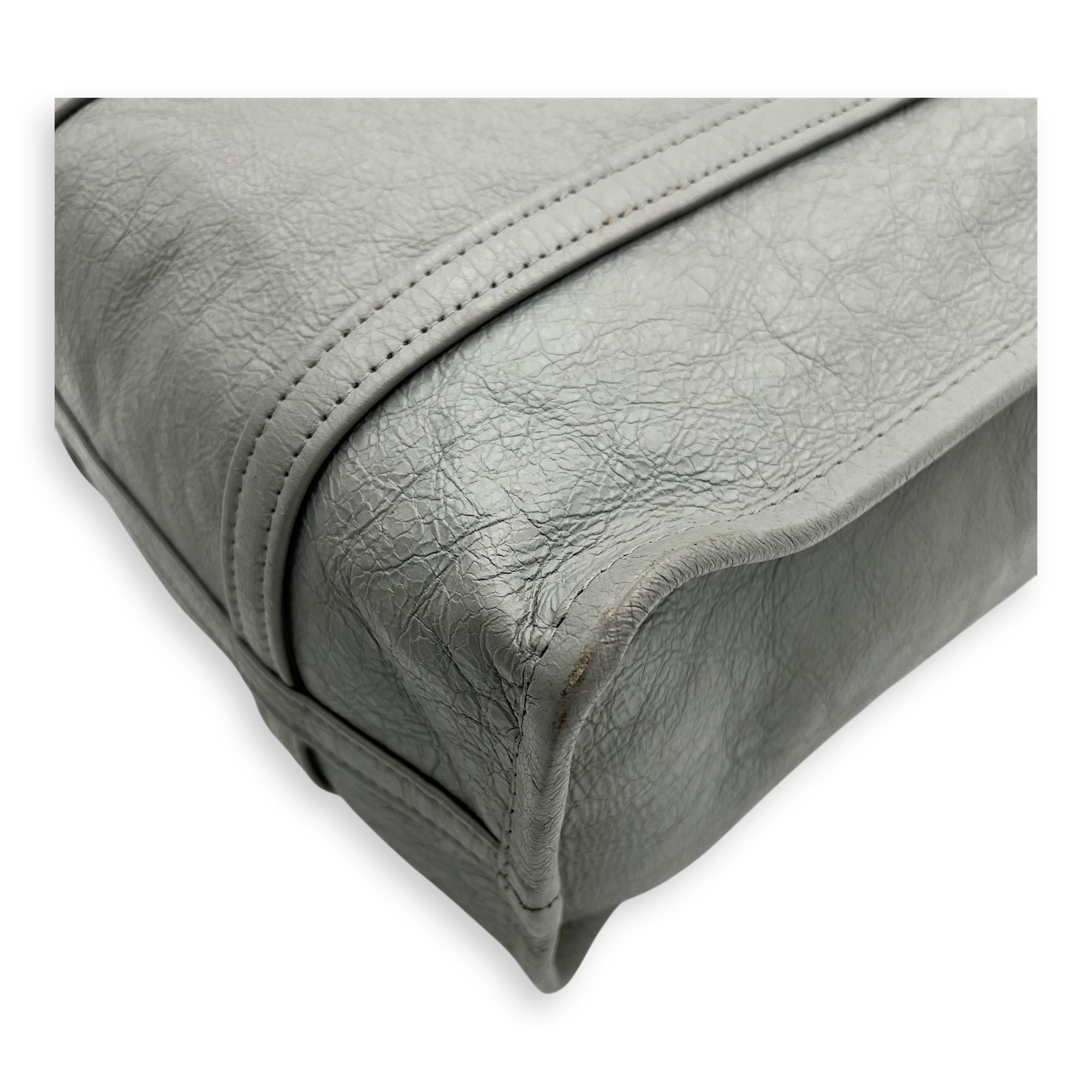 Bazaar Shopper Top Handle Bag Grey in Lambskin, Silver hardware - Image 13