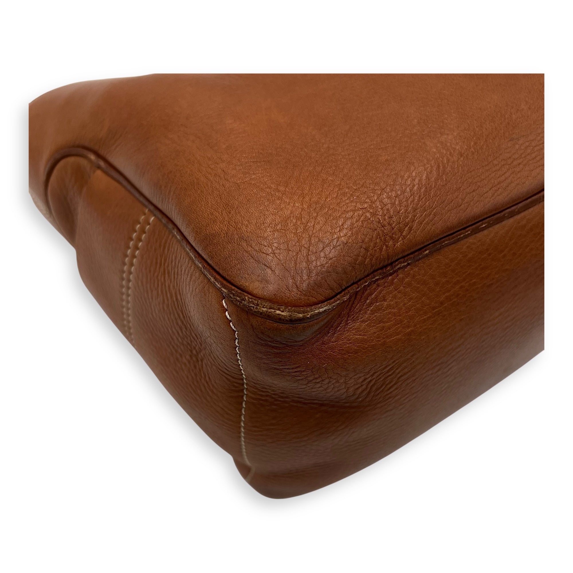Boogie Top Handle Bag Brown in Calfskin, Silver hardware - Image 13